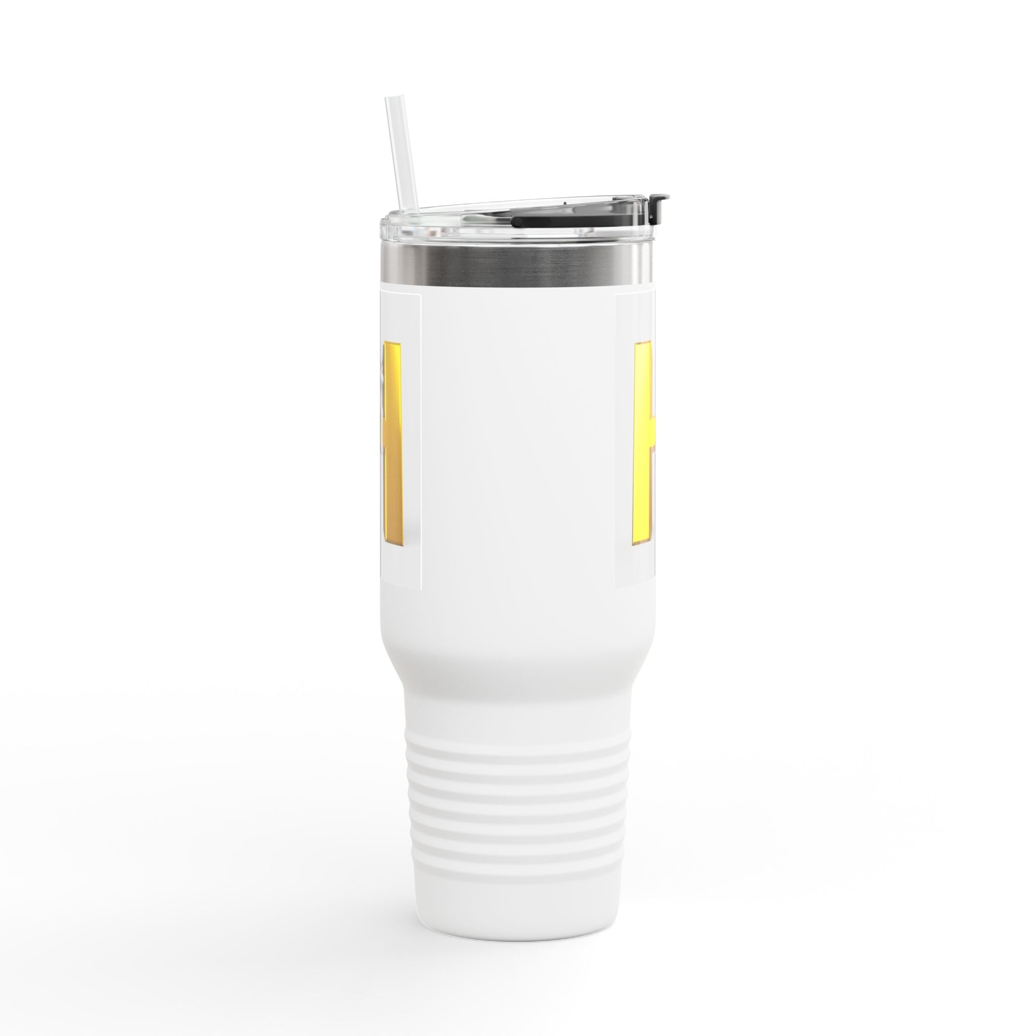 Mug de voyage monogramme H jaune 3D | Gobelet isotherme 40oz