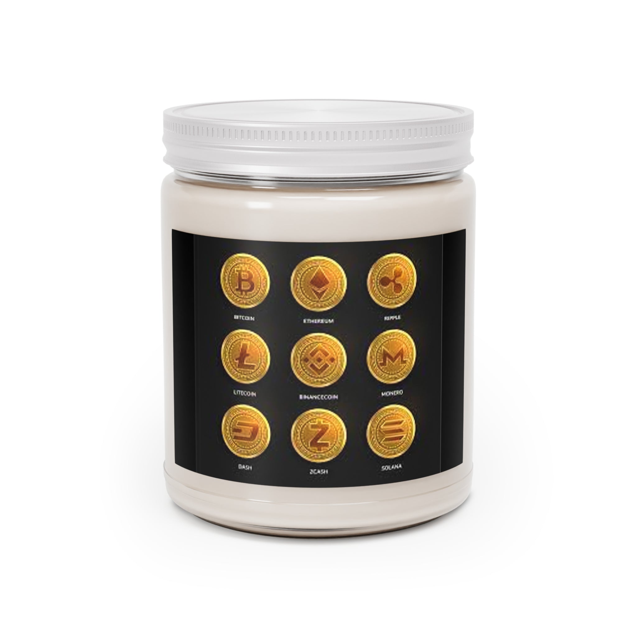 Bougie de soja 9oz icônes de pièces de monnaie crypto