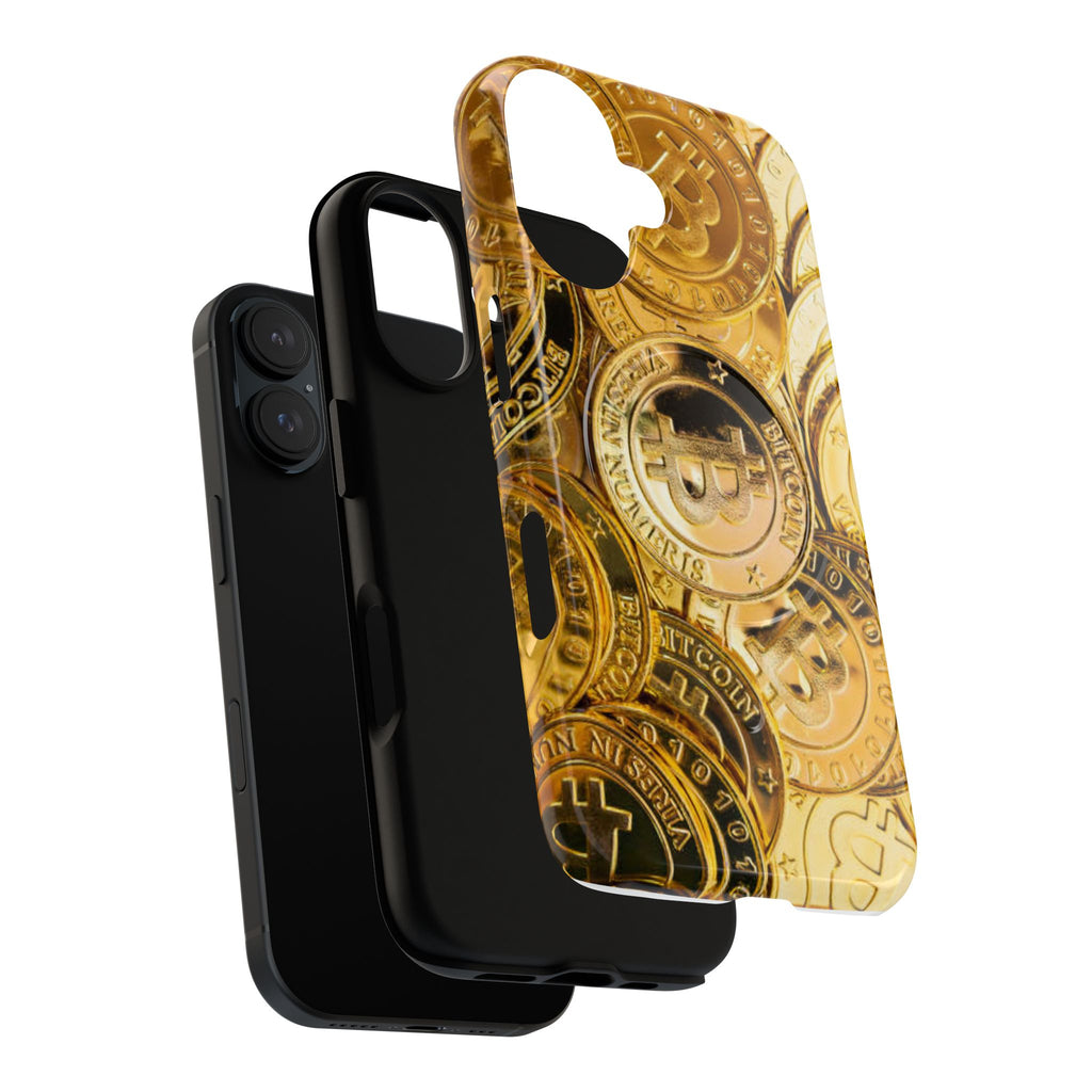 Gold Bitcoin Coins Phone Case | Tough Magnetic Case