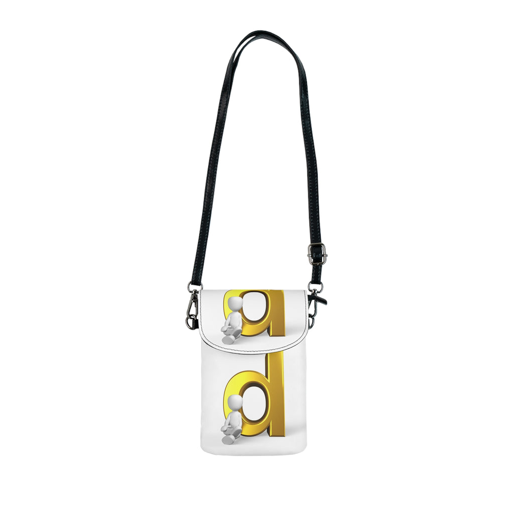 Gold Letter D Monogram Small Cell Phone Wallet | Crossbody Phone Pouch