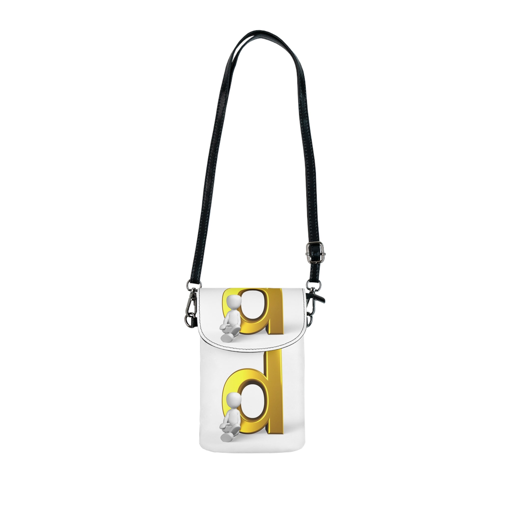 Gold Letter D Monogram Small Cell Phone Wallet | Crossbody Phone Pouch