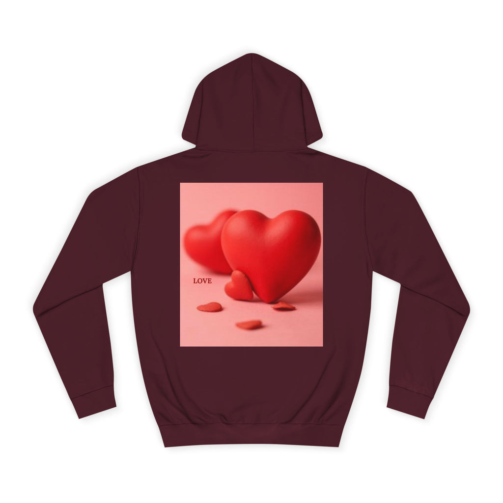 Cute 3D Heart Illustration Hoodie | Love Graphic Pullover