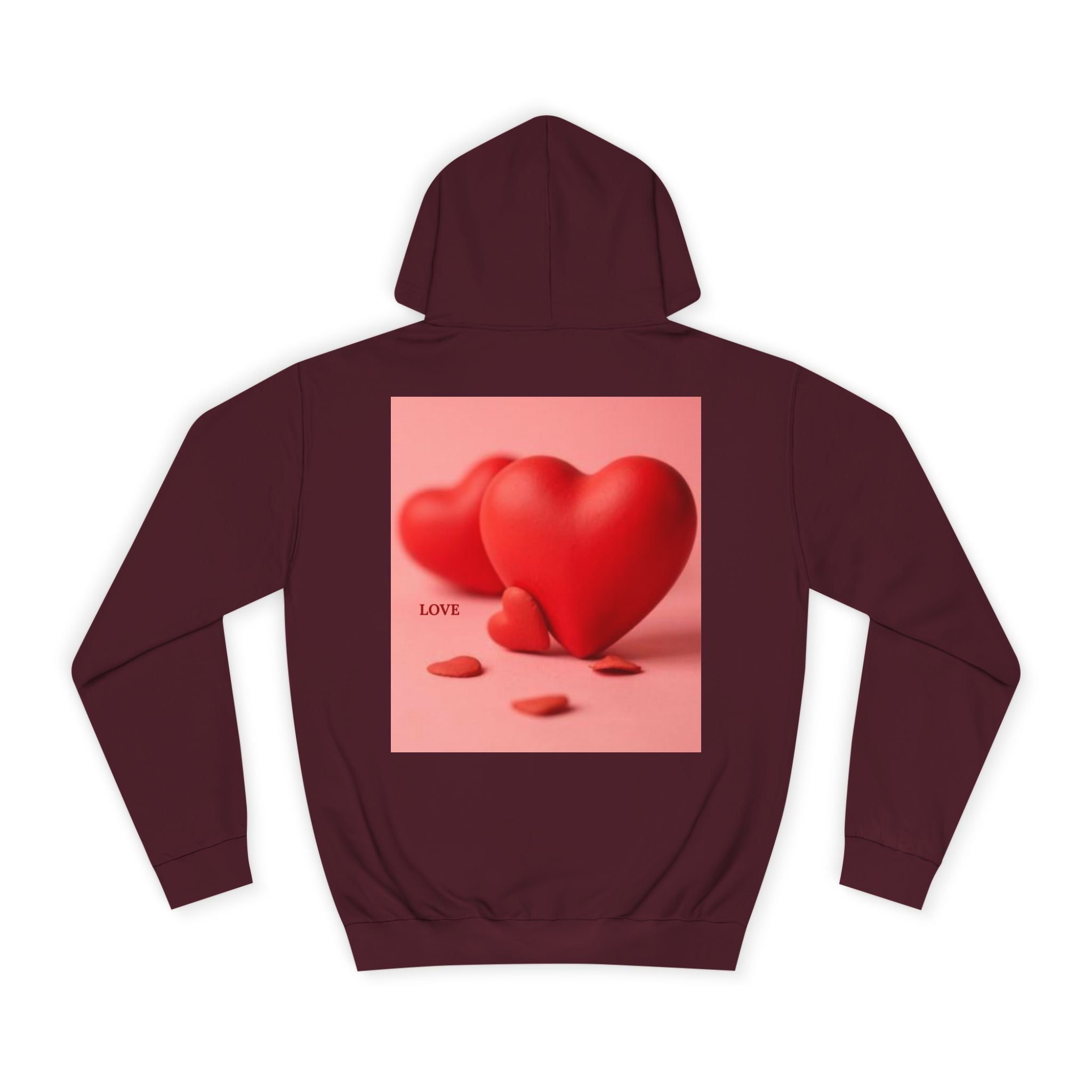 Cute 3D Heart Illustration Hoodie | Love Graphic Pullover