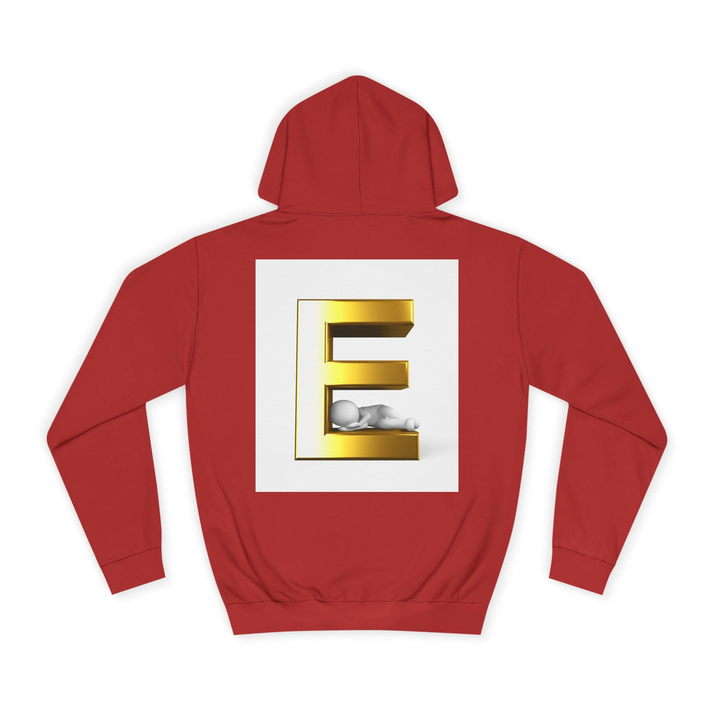 Gold 3D Letter E Hoodie | Monogram Initial Sweatshirt