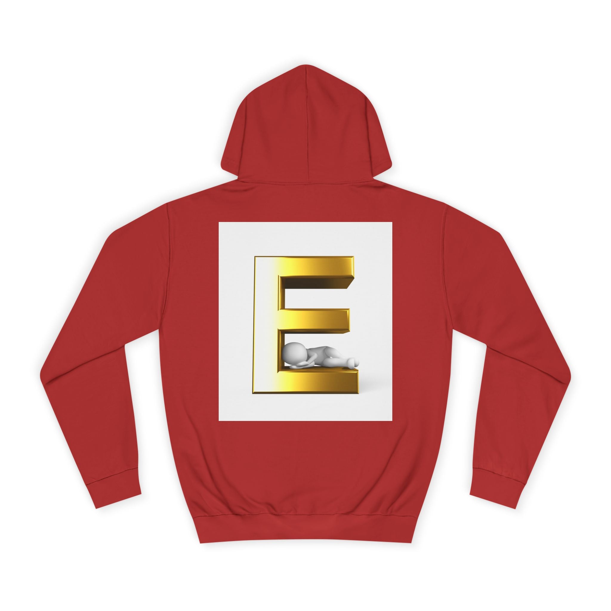 Gold 3D Letter E Hoodie | Monogram Initial Sweatshirt