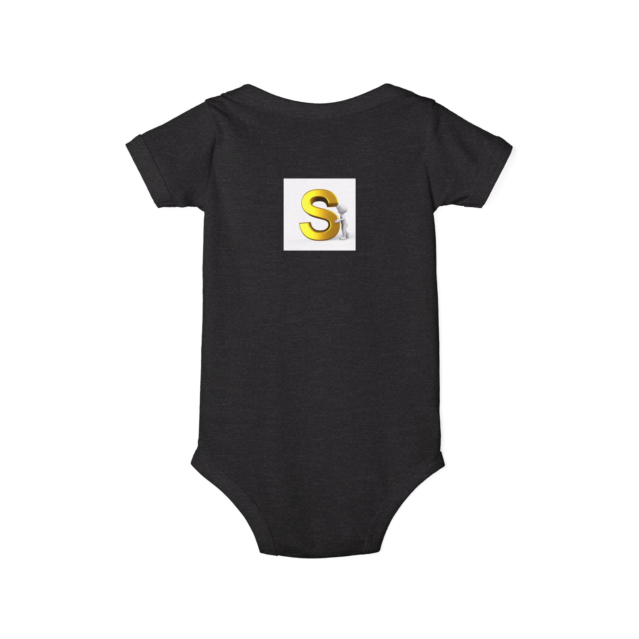 Gold Letter S Monogram Infant One Piece | Baby Bodysuit with Initial