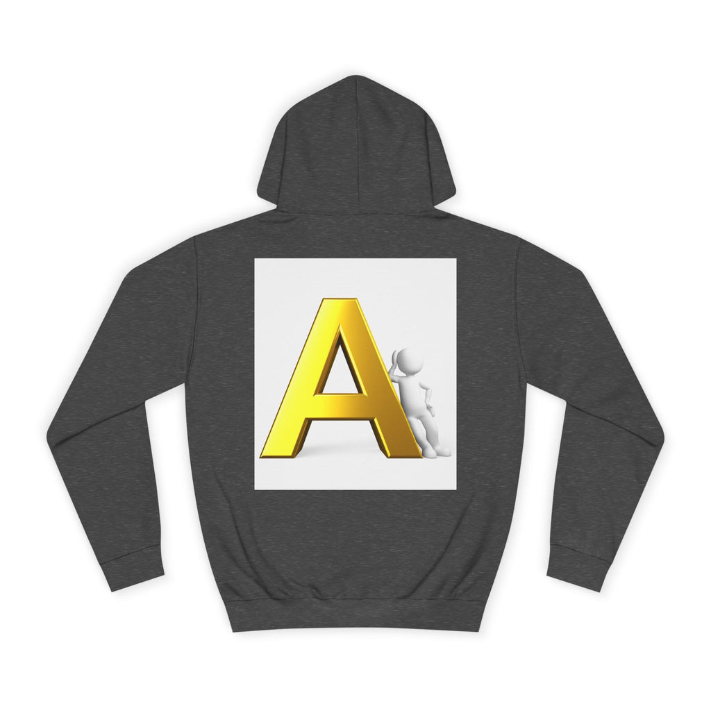 Gold 3D Letter A Hoodie | Monogram Initial A sweatshirt