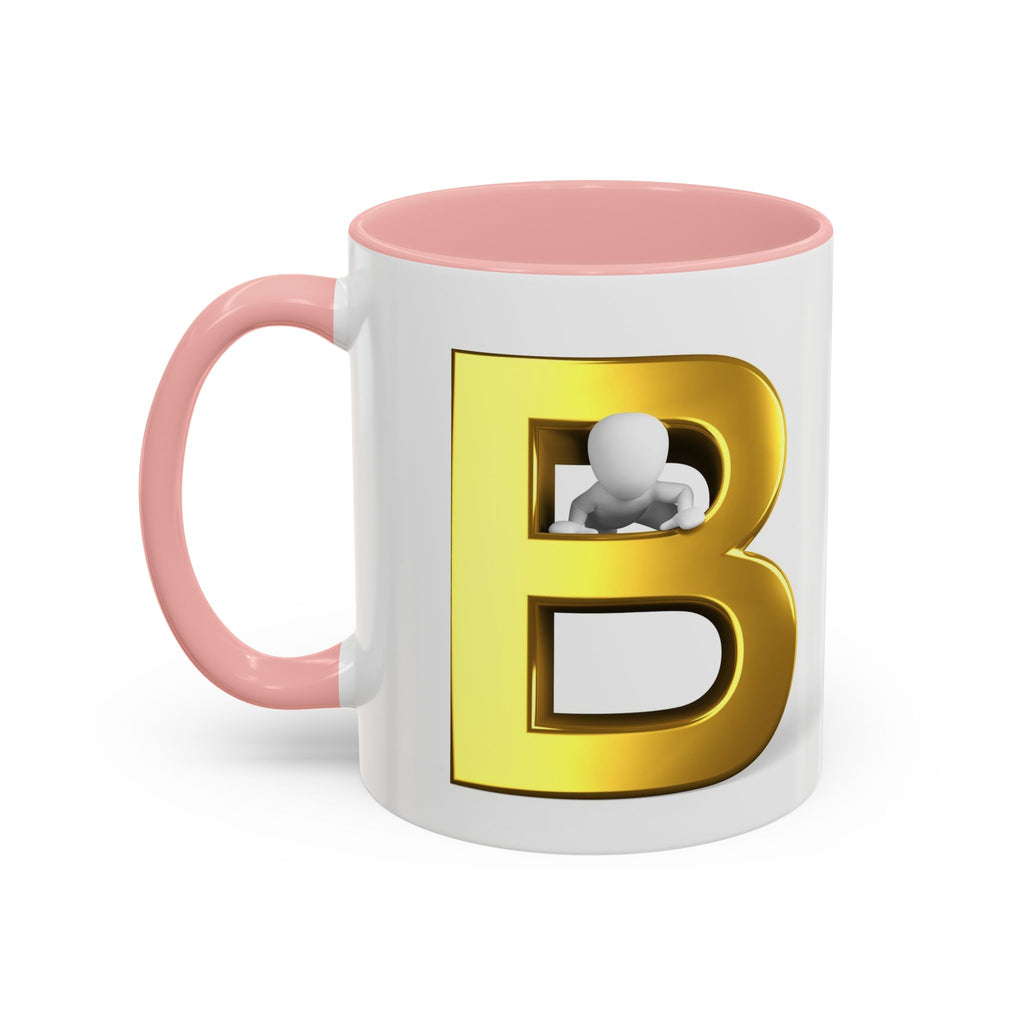 Gold Letter B with 3D Character Mug | Accent Coffee Mug