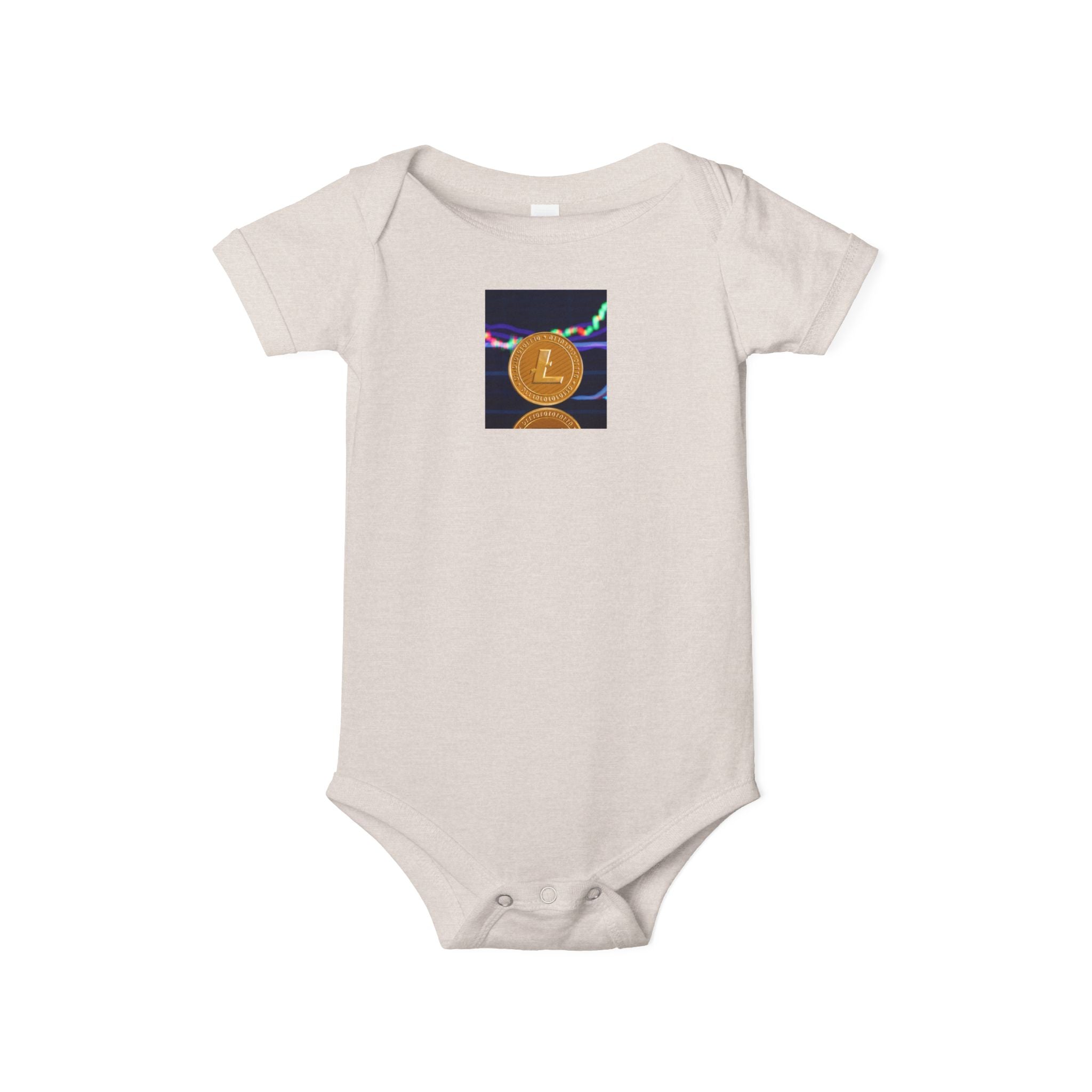 Body pour bébé avec motif Litecoin | Body de bébé Cryptomonnaie