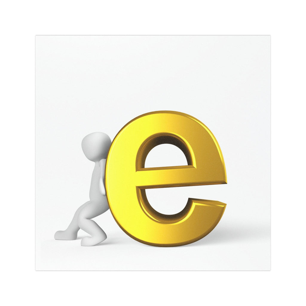 Gold Letter E 3D Push Icon Car Magnet