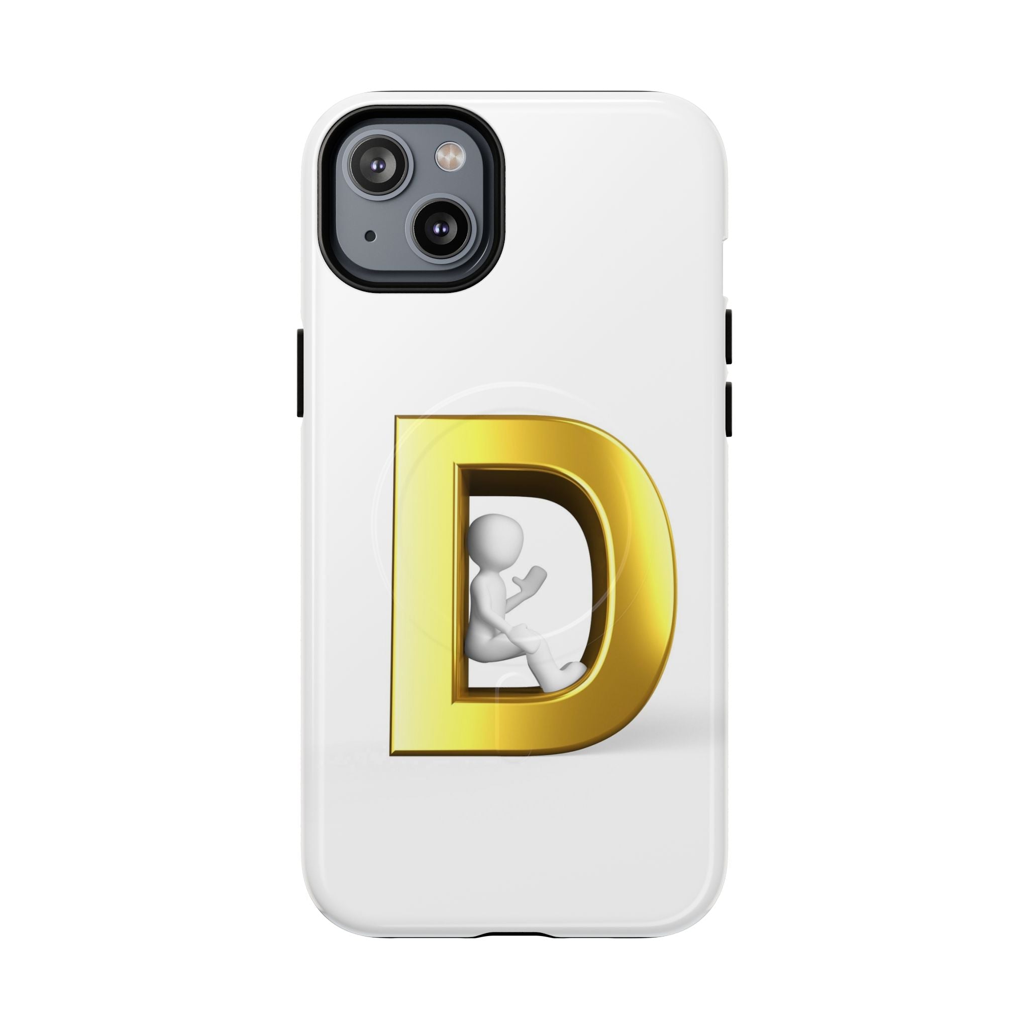 Coque de téléphone à monogramme lettre D or | Coque magnétique résistante