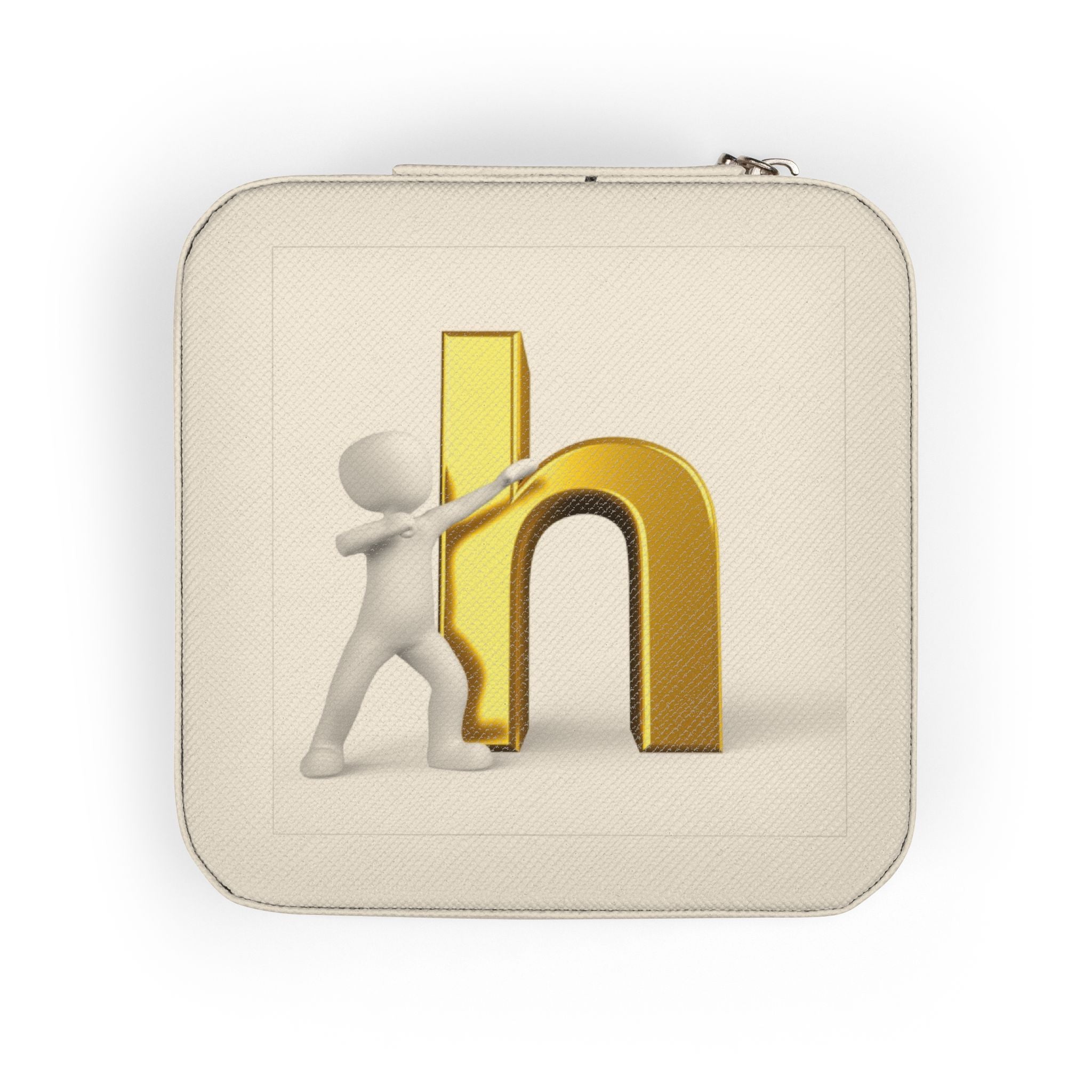 Gold Letter H Monogram Jewelry Travel Case | Small Pink Travel Jewelry Box
