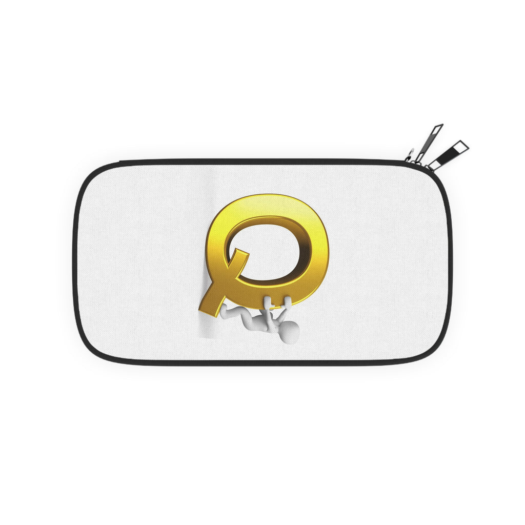 Gold Letter Q Climbing Figure Passport Wallet | Monogram Initial Travel Pouch