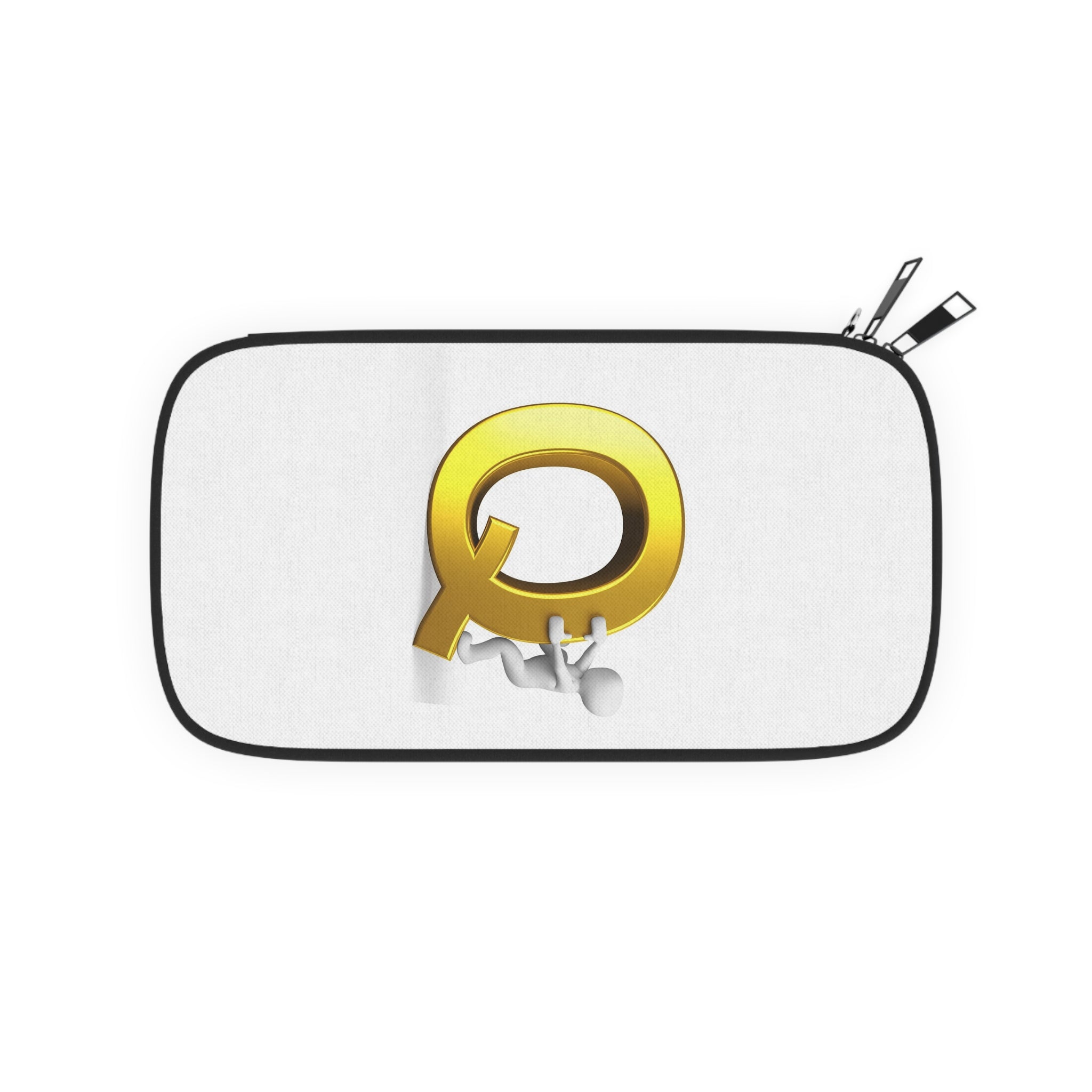 Gold Letter Q Climbing Figure Passport Wallet | Monogram Initial Travel Pouch