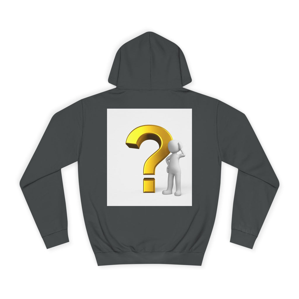 Gold Question Mark with Thinking Figure Hoodie | Mystery Design, Minimalist