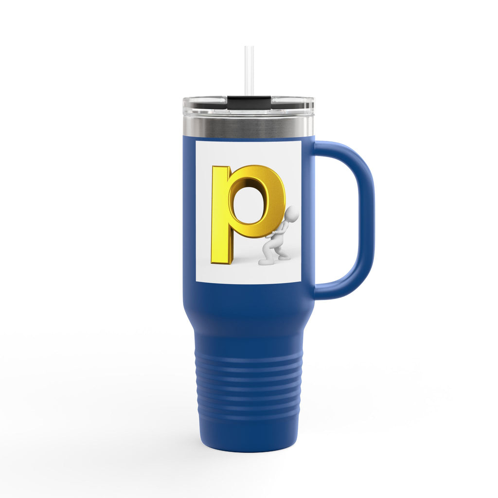 Yellow 3D Letter P Monogram Tumbler 40oz Travel Mug