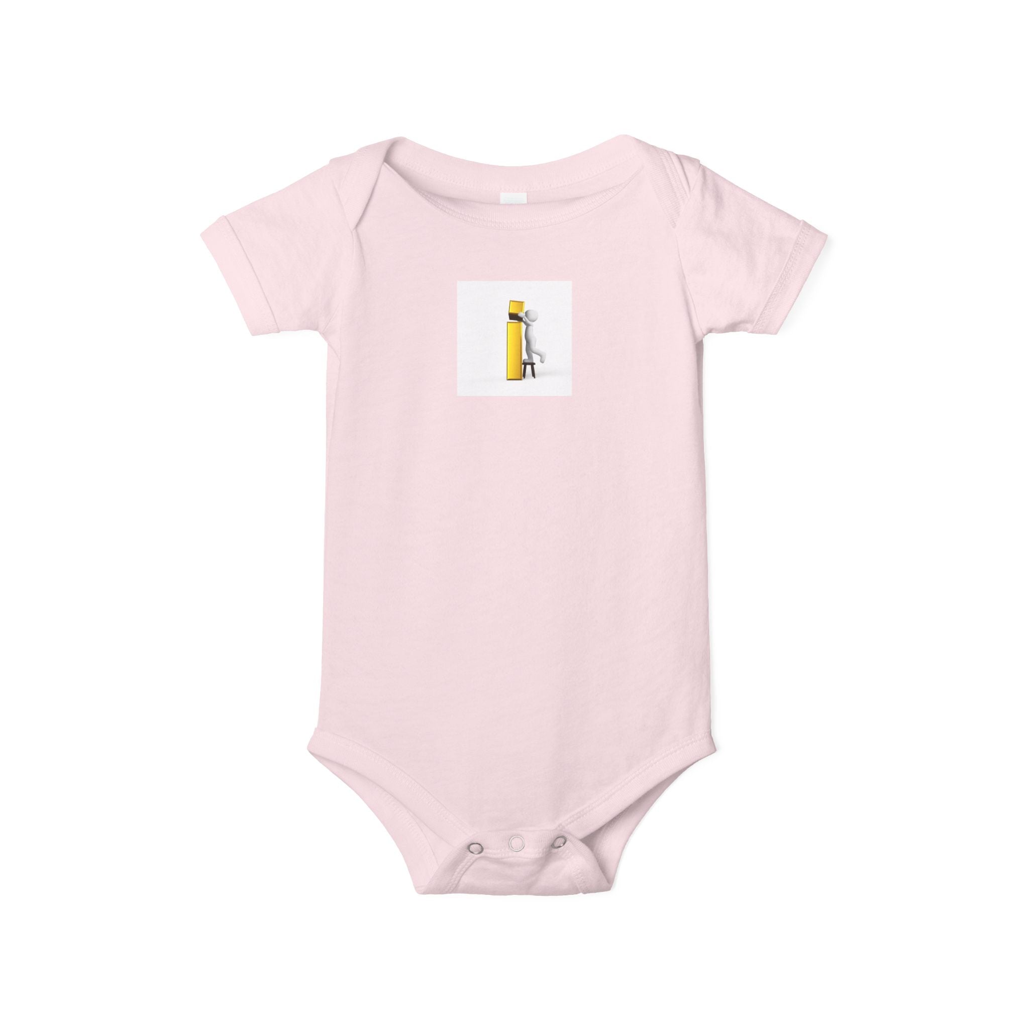 Grenouillère Bébé Jaune Lettre i avec Petite Figurine de Construction | Body Bébé