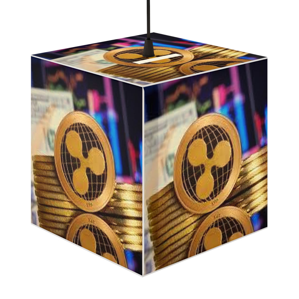 Ripple Cryptocurrency Coin Light Cube Lamp | Crypto Decor, Trading Chart Accent