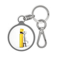 3D Stick Figure Painting Gold Letter i Keyring Tag | Round Keychain