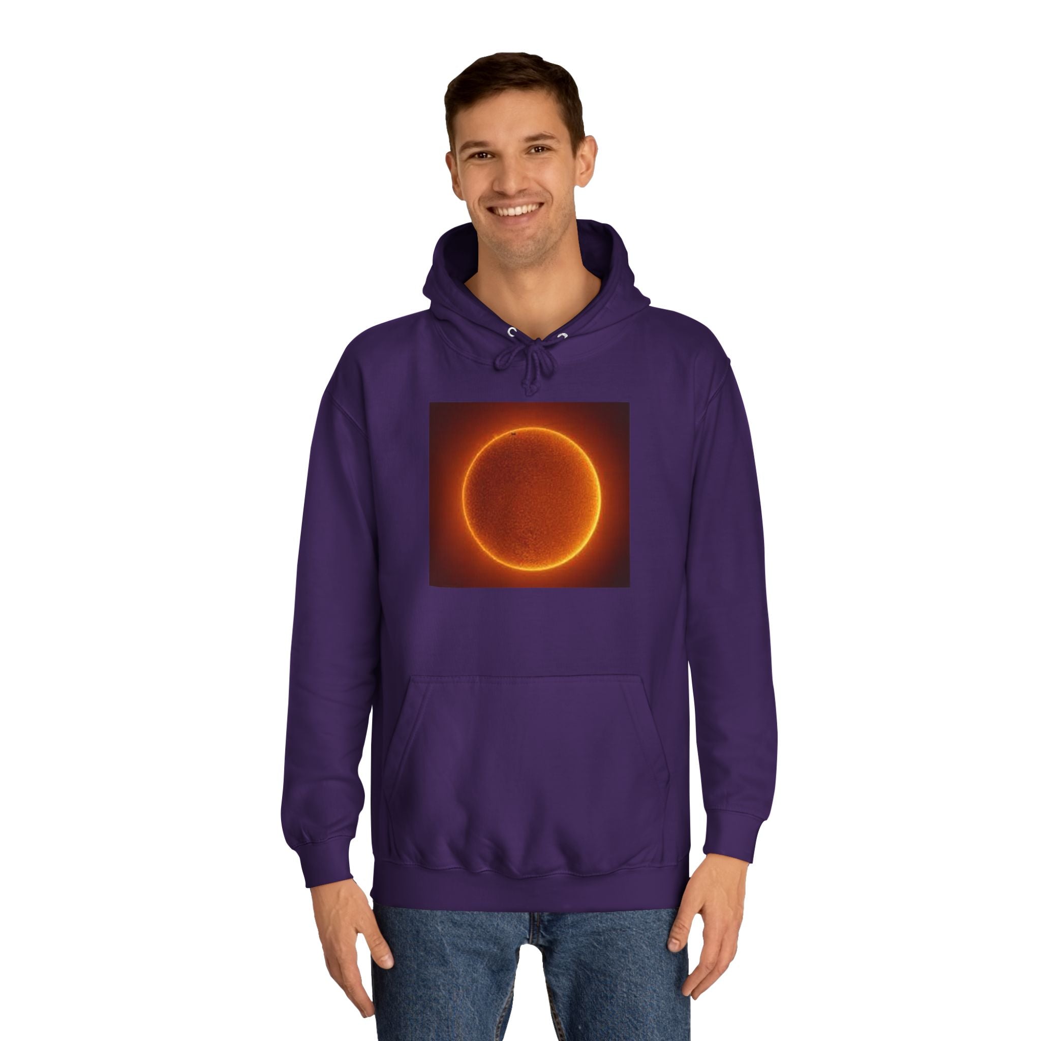 Fiery Solar Ring Hoodie | Sun Eclipse Graphic, Space Astronomy Sweatshirt