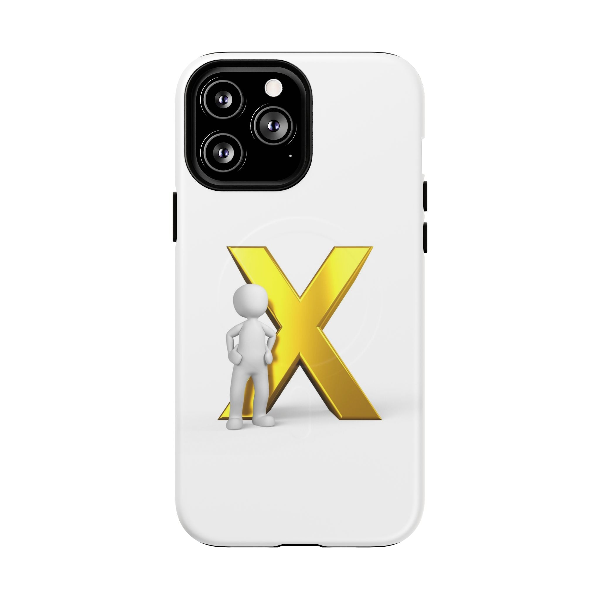 3D Figure with Gold X phone case | Magnetic Tough Case
