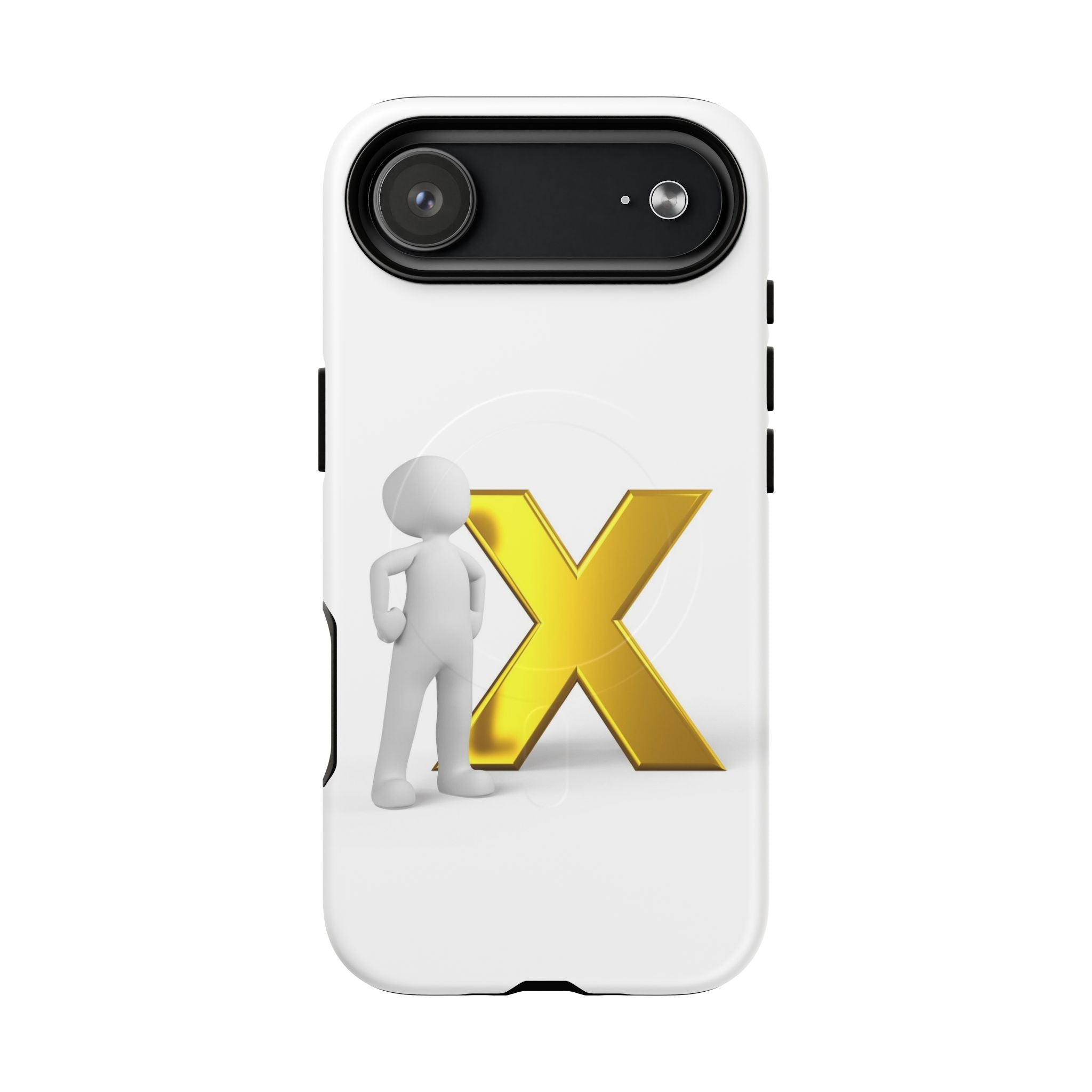 Coque iPhone Or X avec figurine 3D | Coque magnétique robuste