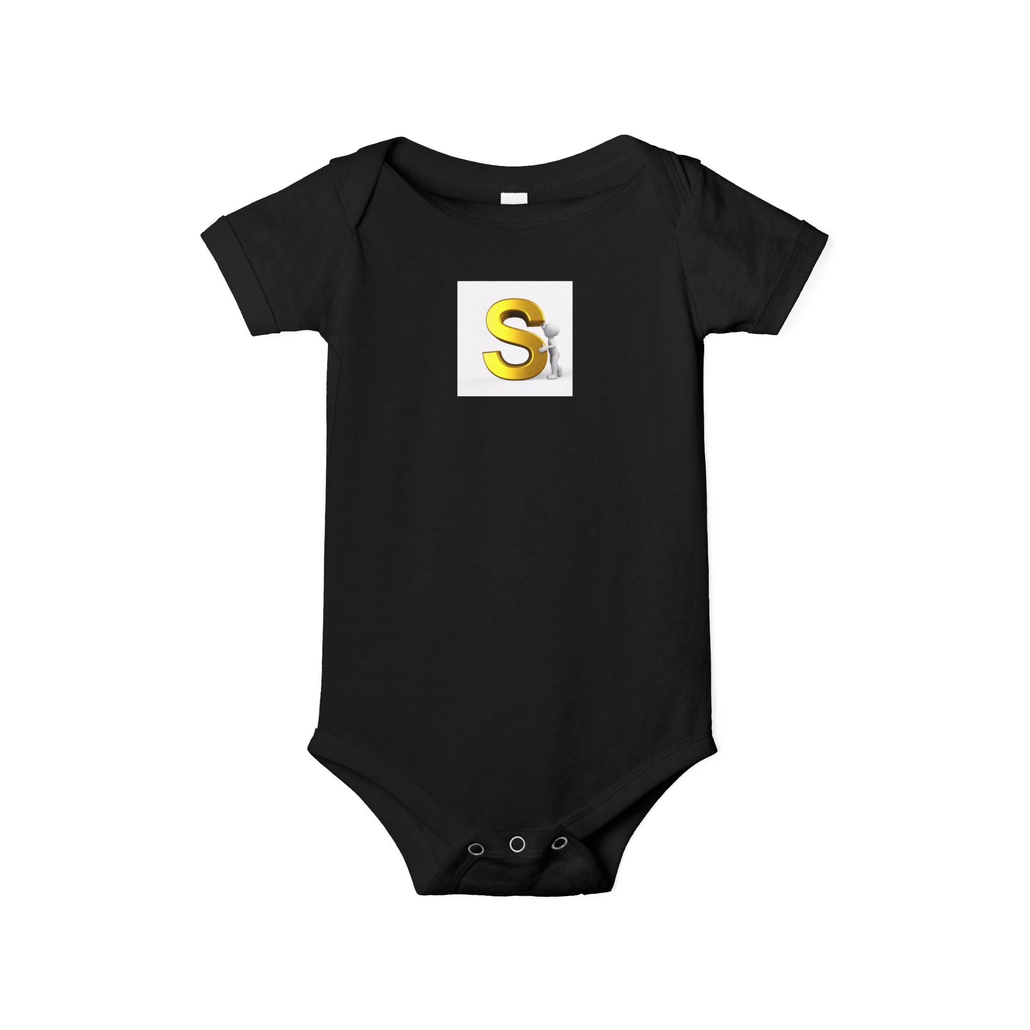 Body Bébé Monogramme Lettre S Dorée | Body pour Bébé avec Initiale