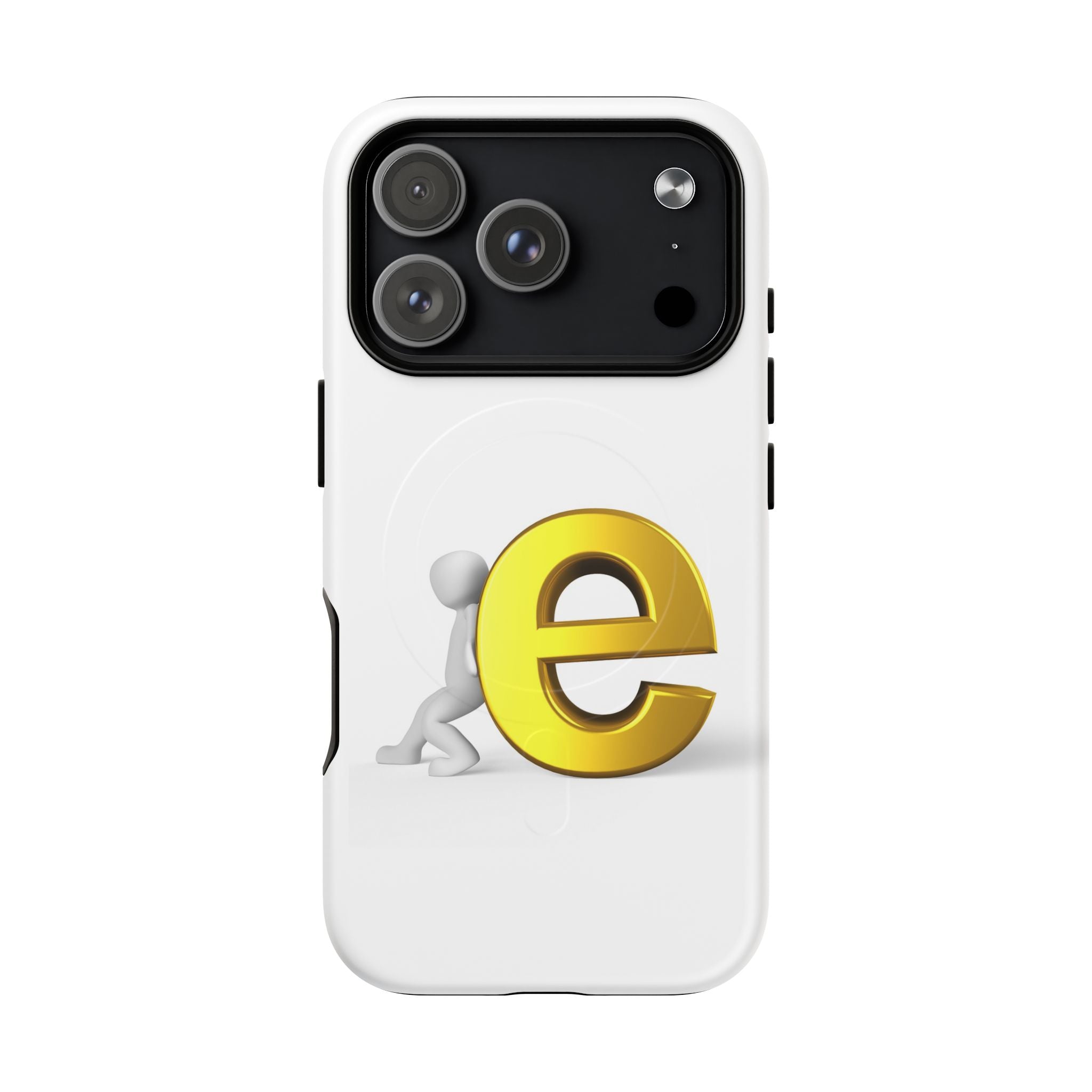 3D Gold Letter E Phone Case | Tough Magnetic Case