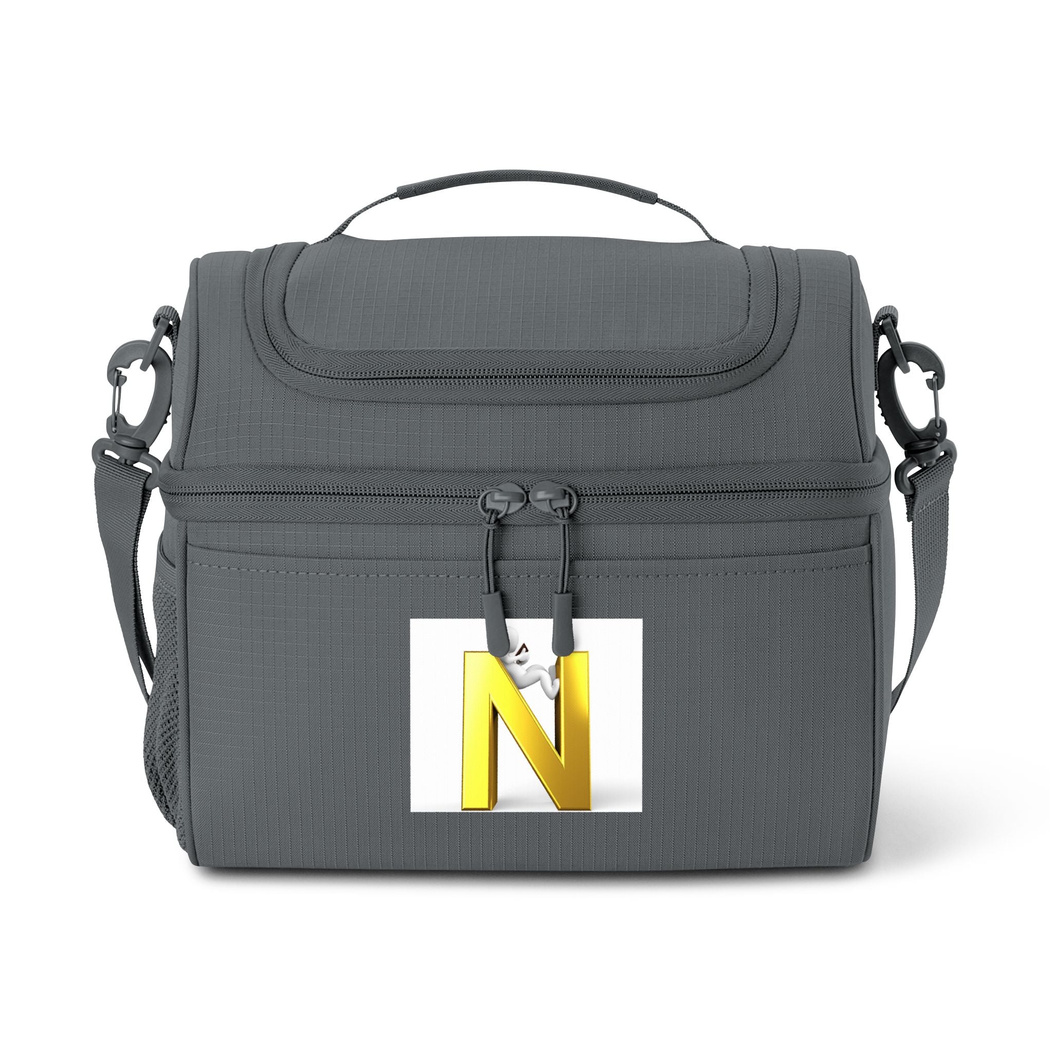 Yellow Letter N Cooler Bag | Monogram Initial Lunch Tote, Insulated Soft-Sided Cooler
