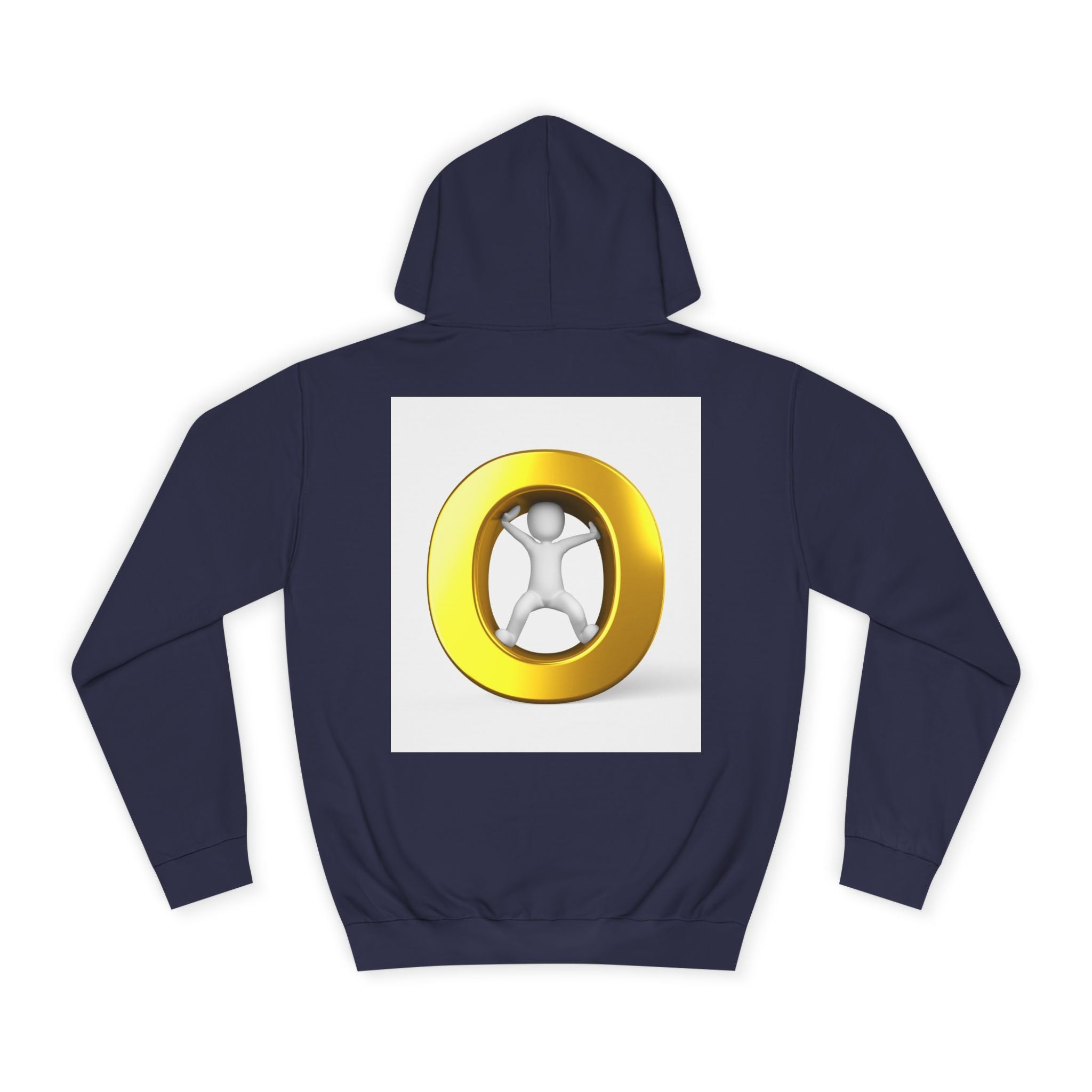 Gold Letter O with Abstract Figure Hoodie | Minimal Graphic Sweatshirt