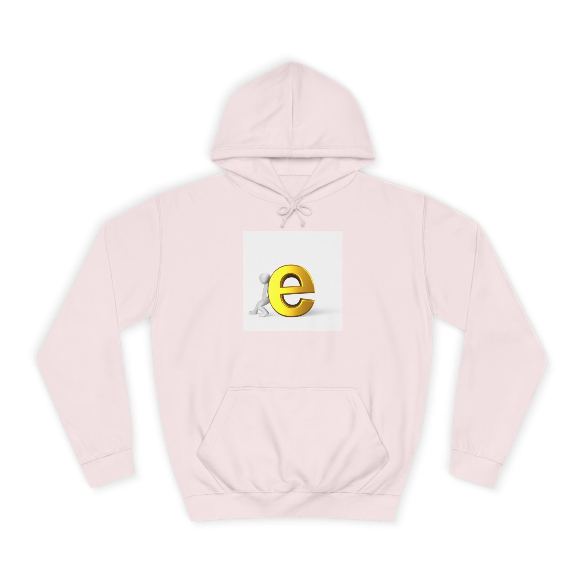 3D Gold Letter E Hoodie | Minimal Alphabet Monogram | Initial Sweatshirt