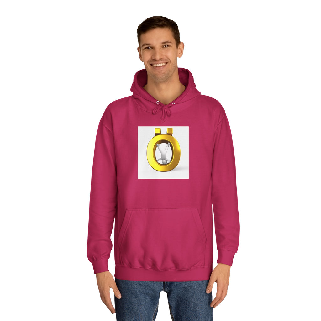 Gold Letter Ö Hoodie | Minimal Jewelry Logo, White Pullover