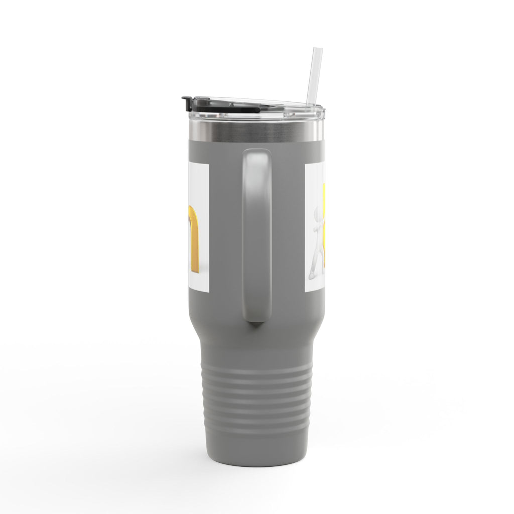 3D Gold Letter H with Figure | Travel Mug