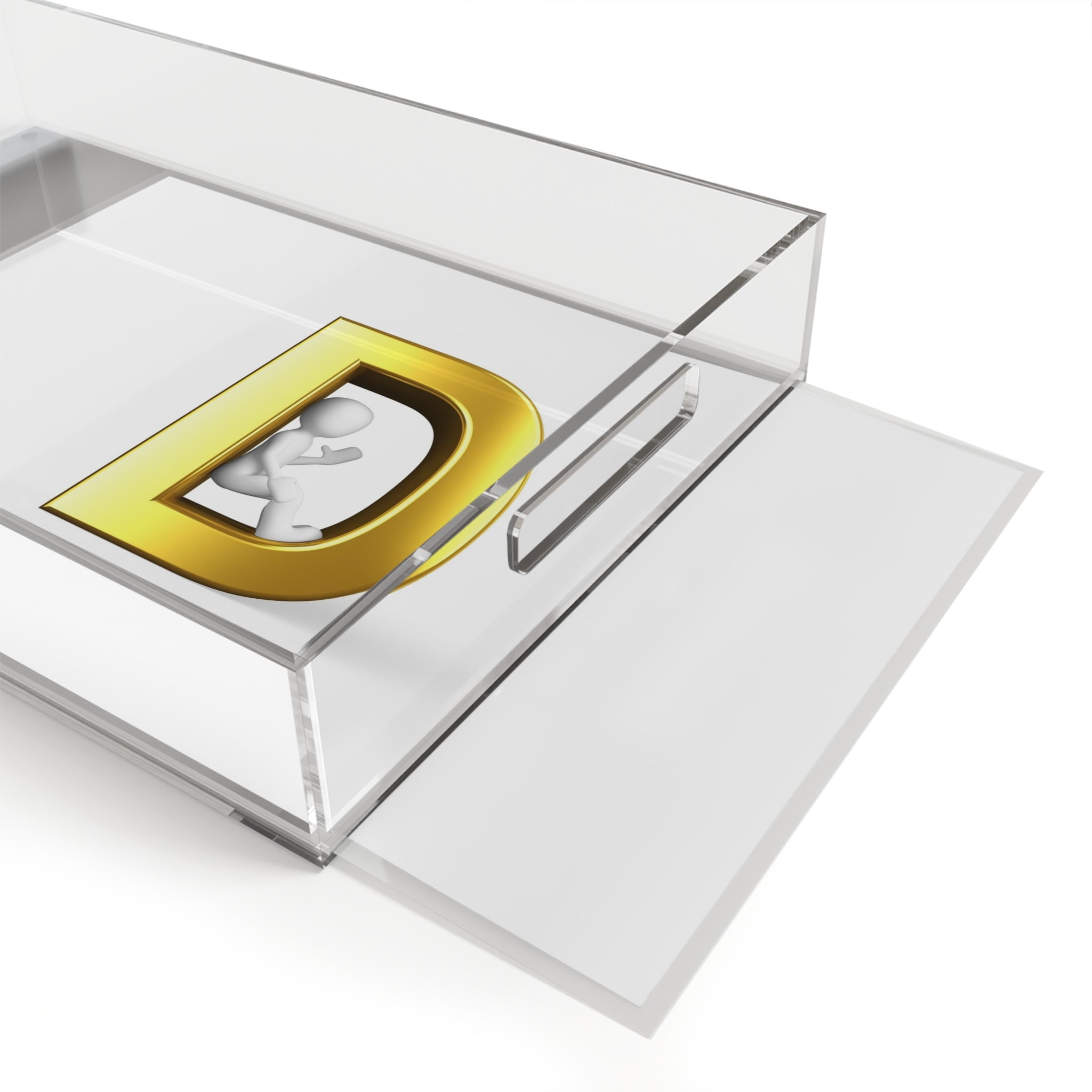 Gold Letter D Monogram Acrylic Serving Tray | Initial D Decor