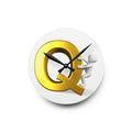 Gold Letter Q with Climbing Figure Acrylic Wall Clock | Initial Monogram Decor