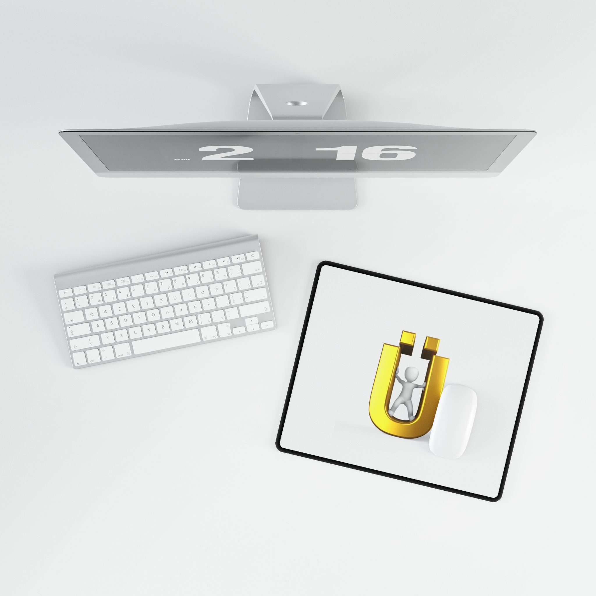 Golden Letter Ü Desk Mat | Large Mouse Pad, Office Desk Mat