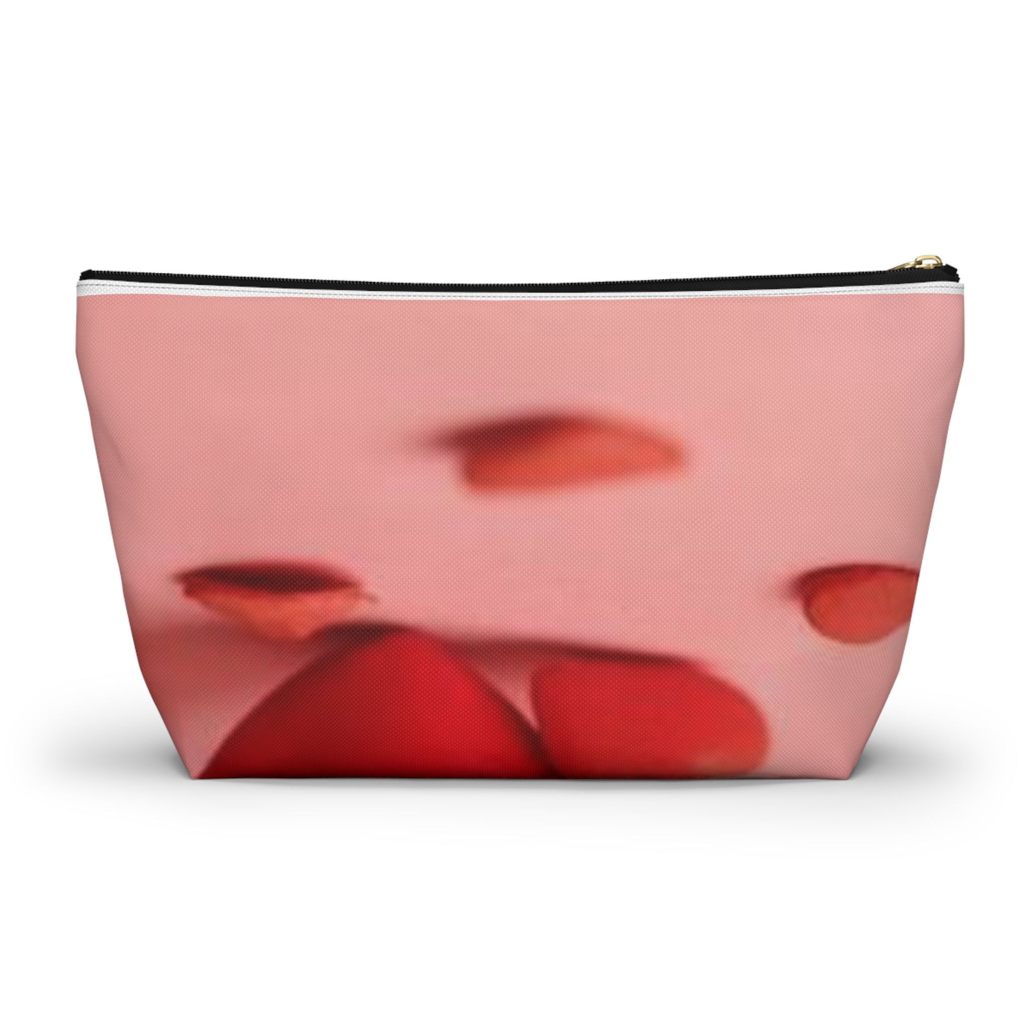 Red Hearts Petals Accessory Pouch