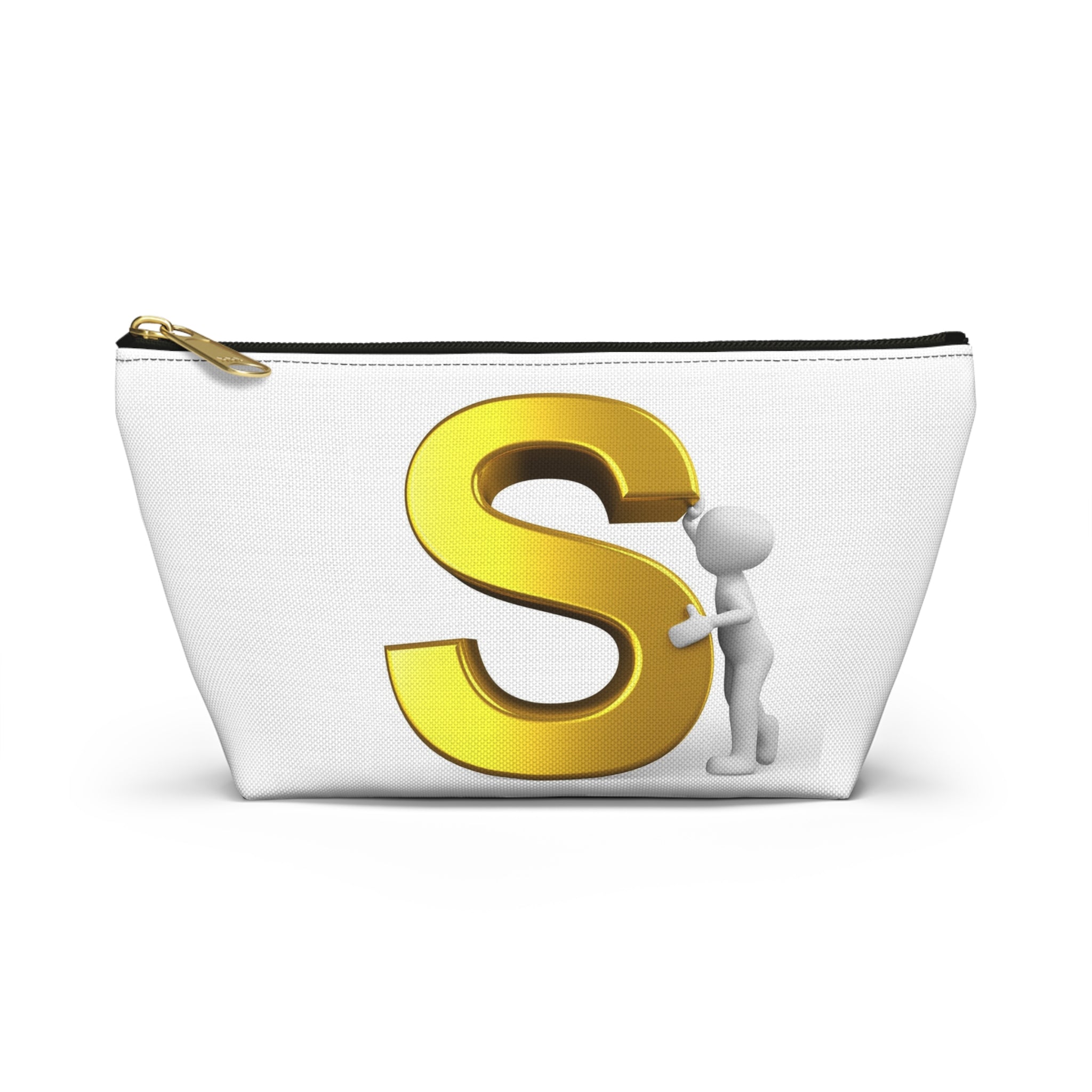 Gold Letter S Monogram Accessory Pouch