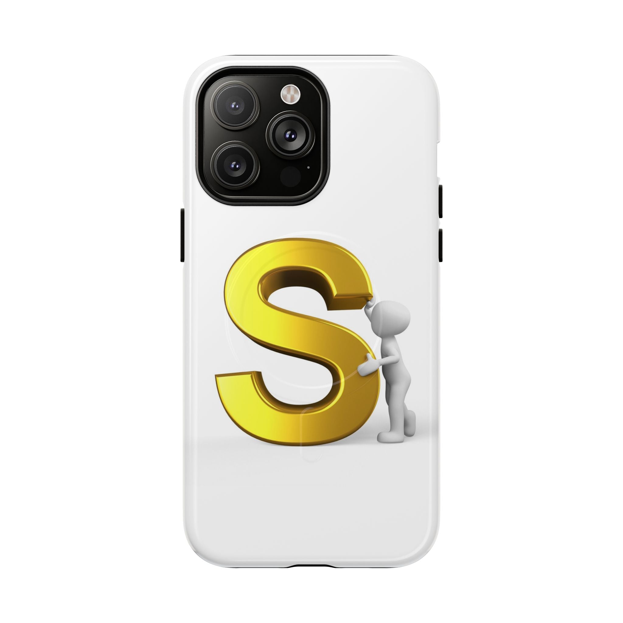 Coque de téléphone à monogramme S doré | Coque magnétique robuste