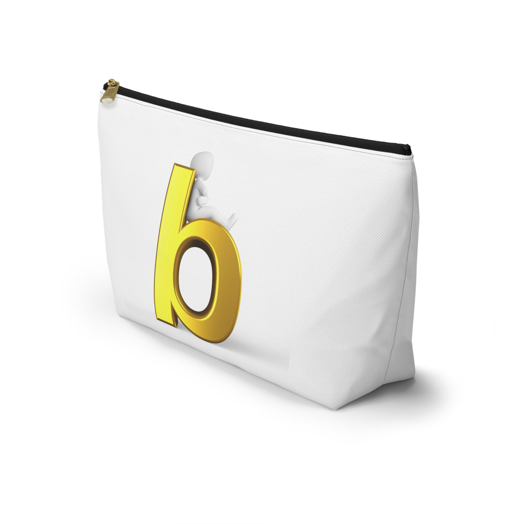 Gold Letter B Monogram Accessory Pouch | Initial Cosmetic Bag