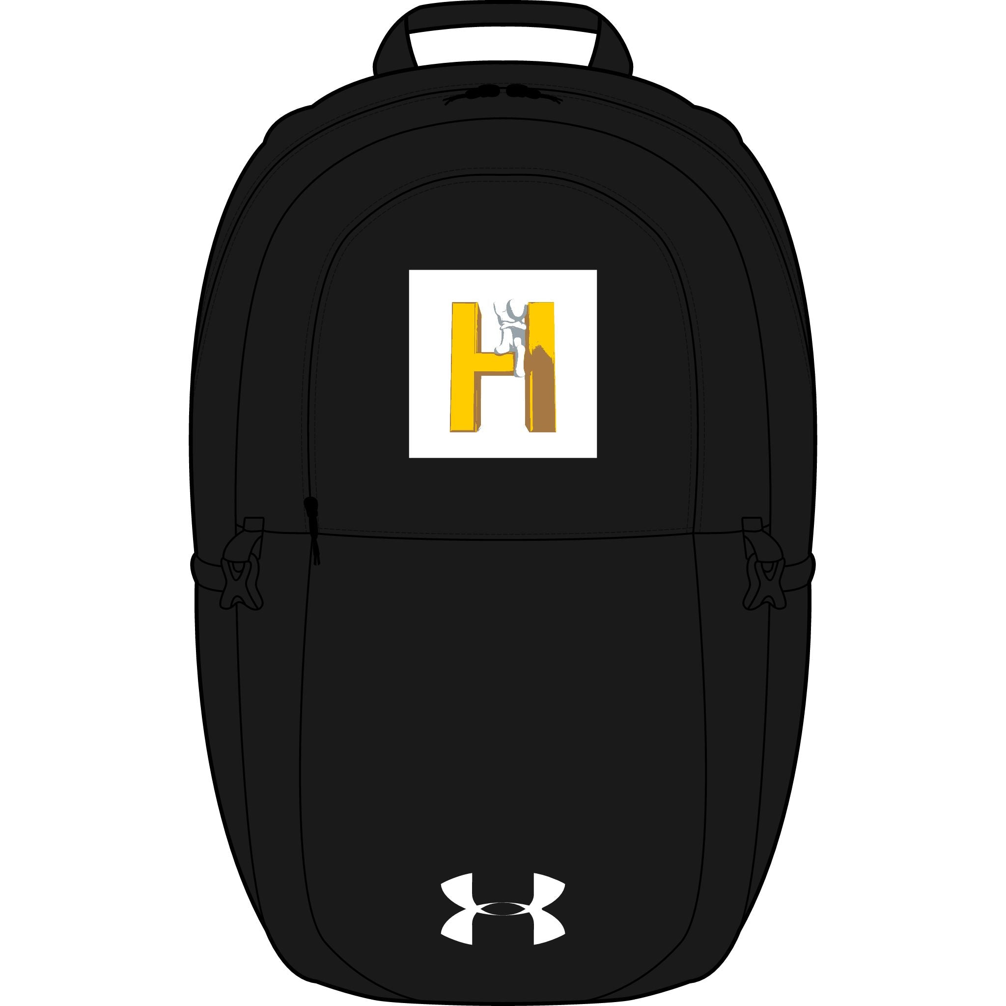 Yellow H Letter Monogram Backpack | Embroidered Initial Pack