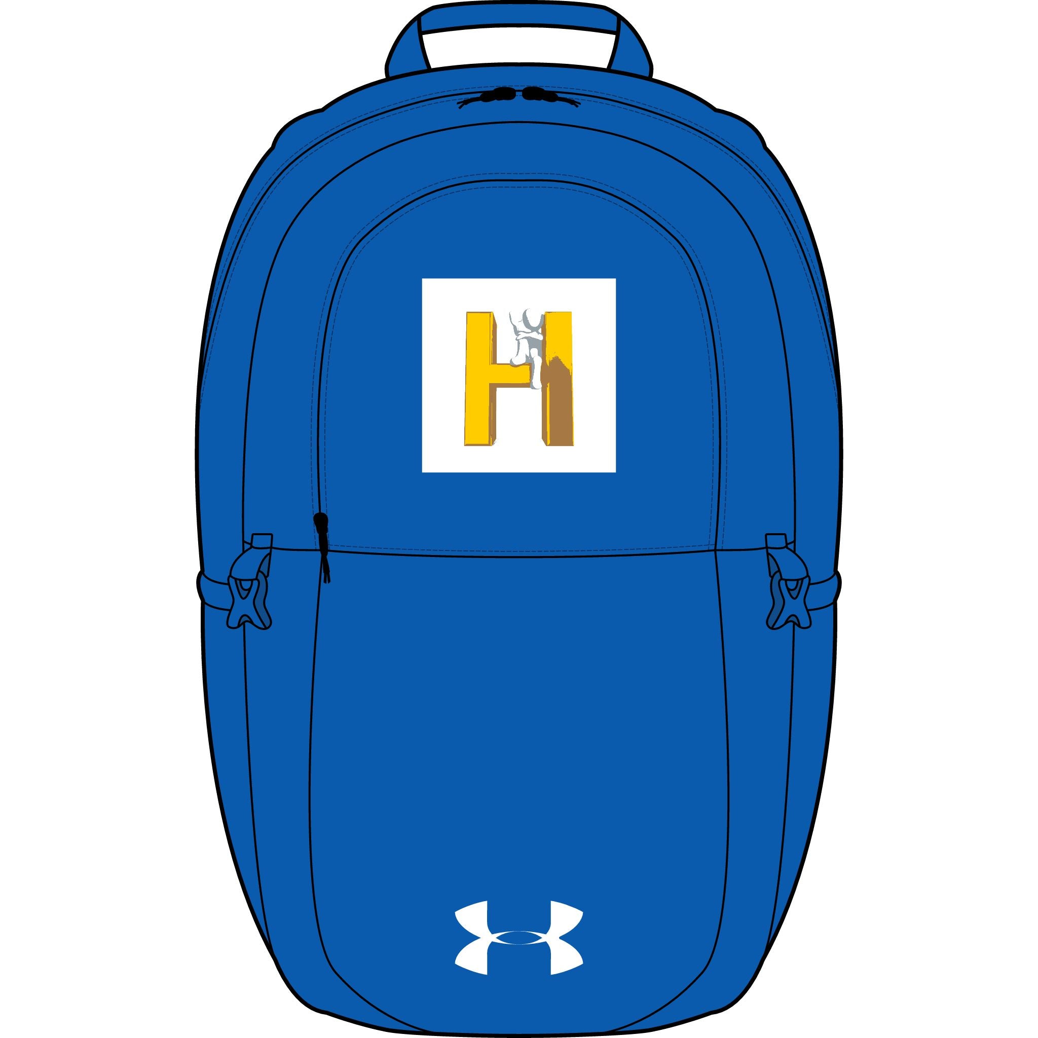 Gelber Rucksack mit Monogramm „H“ | Rucksack mit gesticktem Initial