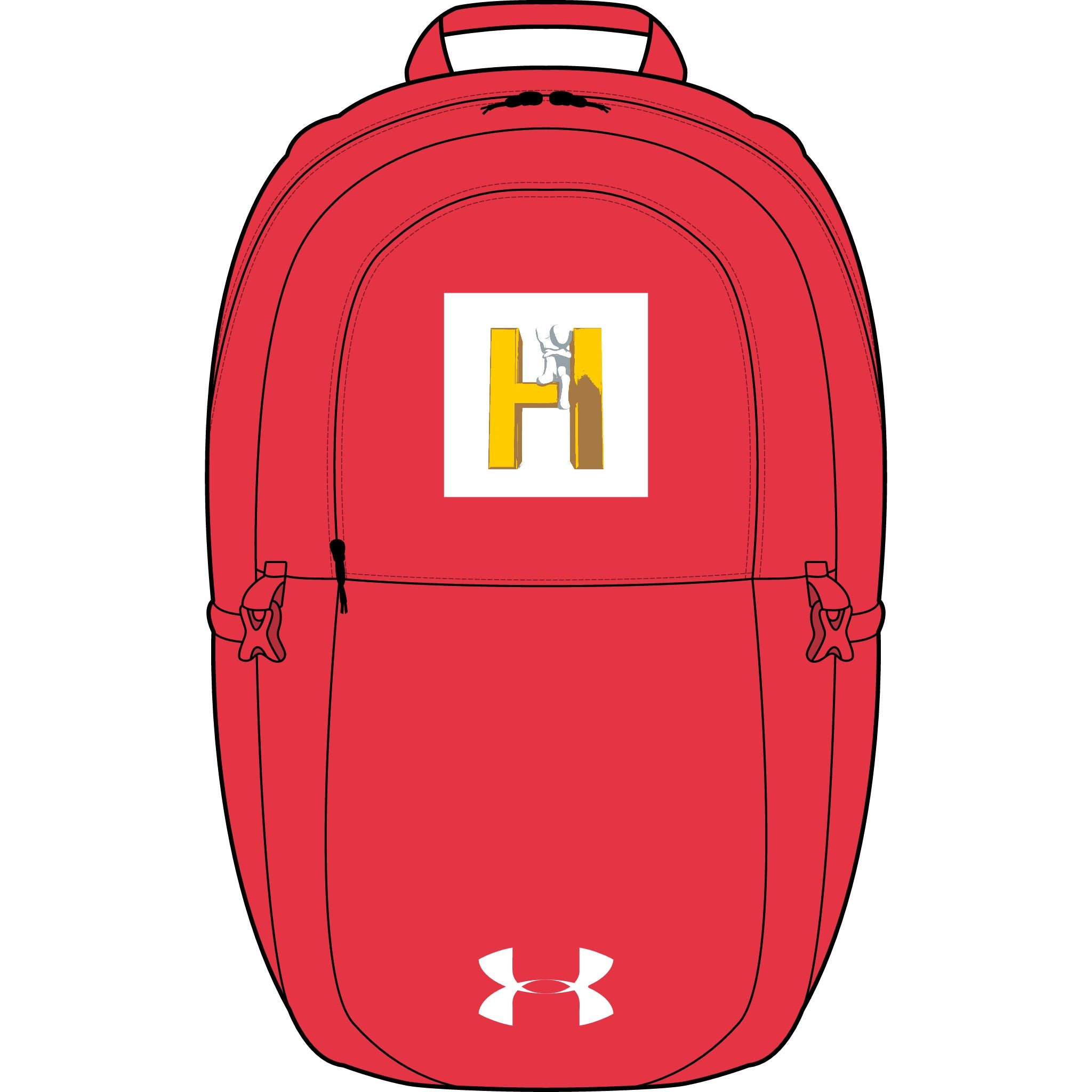 Gelber Rucksack mit Monogramm „H“ | Rucksack mit gesticktem Initial
