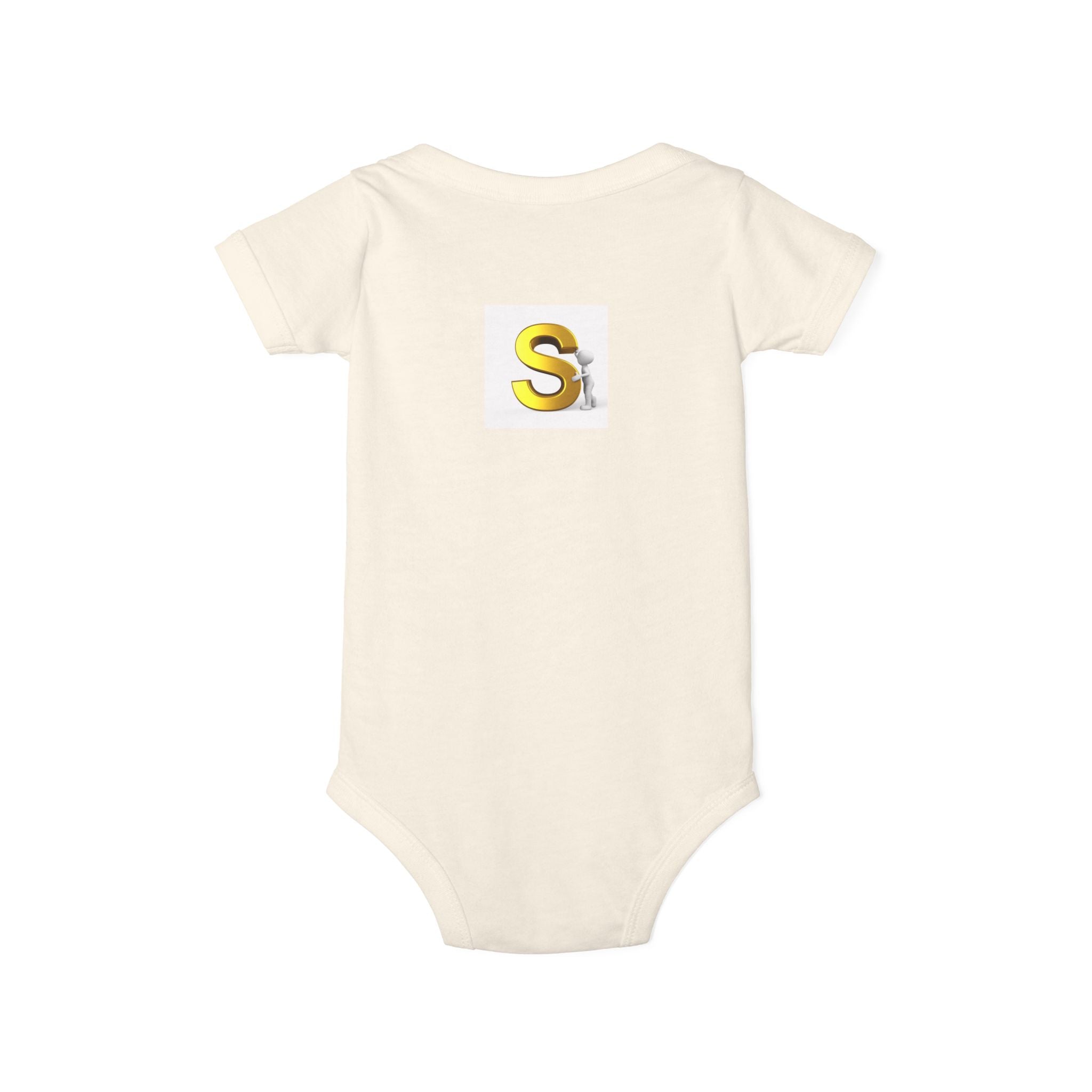 Gold Letter S Monogram Infant One Piece | Baby Bodysuit with Initial