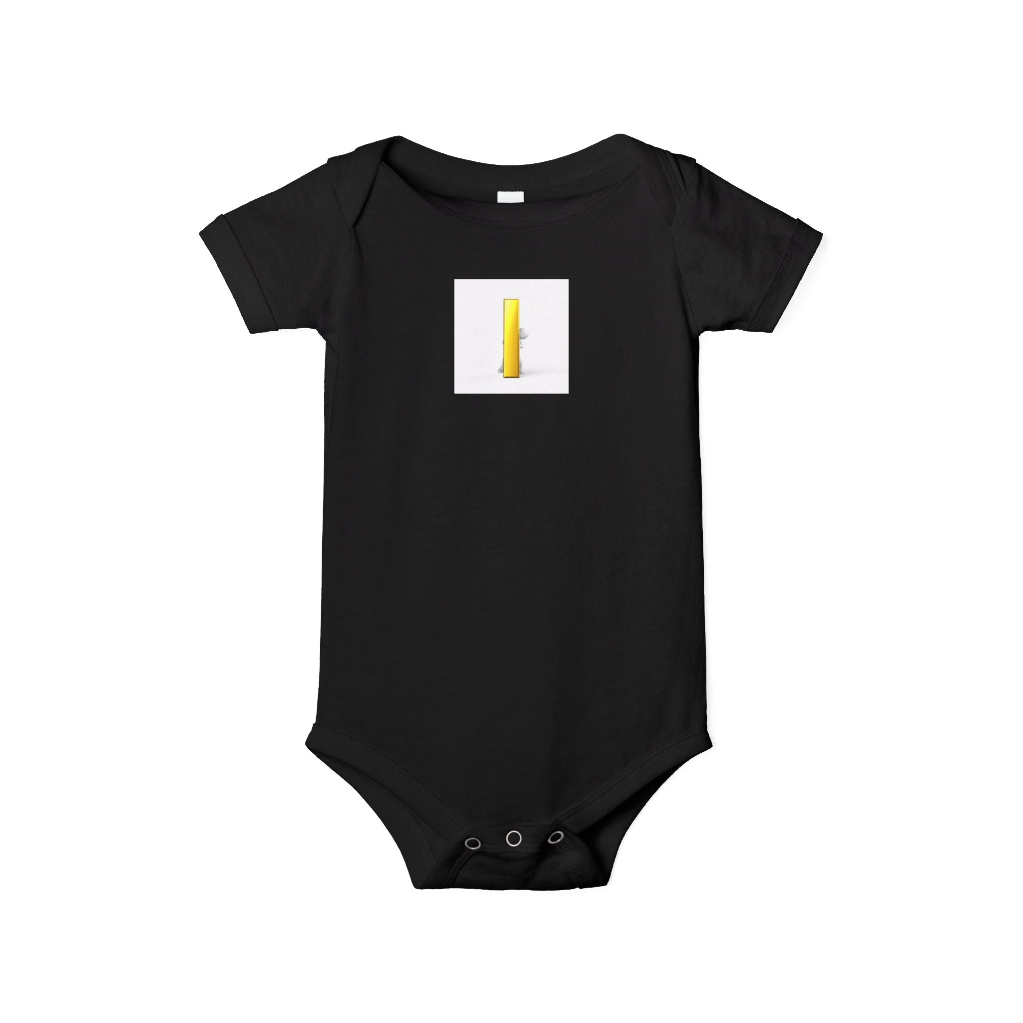 Lettre jaune et grenouillère bébé | Bodysuit bébé minimaliste