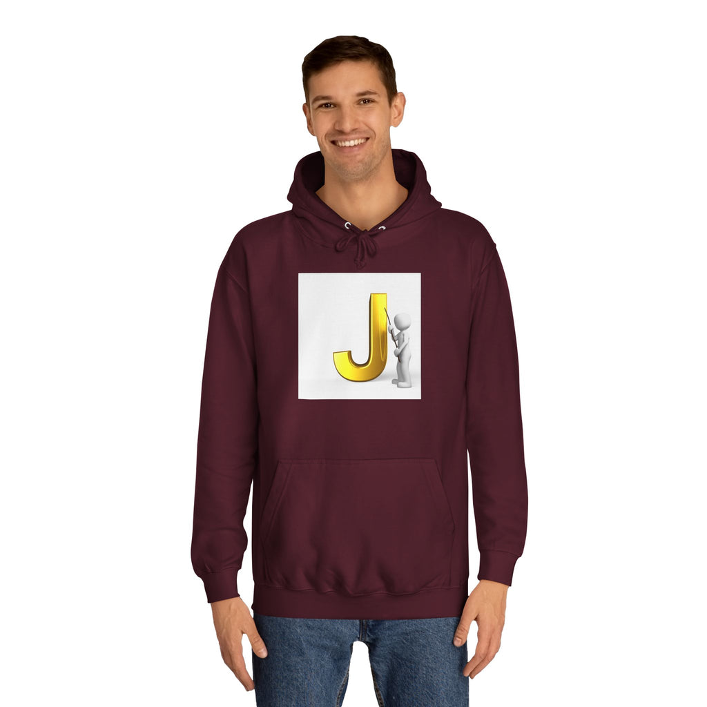 Golden Letter J Initial Hoodie | Monogram J Sweatshirt