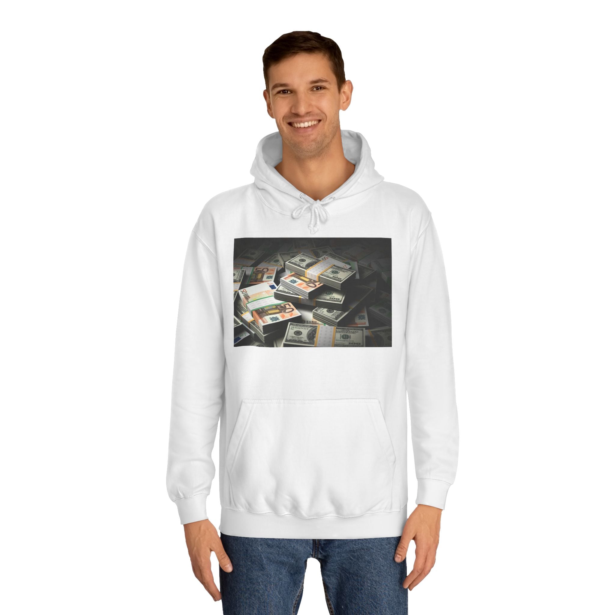Stacked Cash Money Hoodie | Vintage Banknote Print, Stacks of Dollars