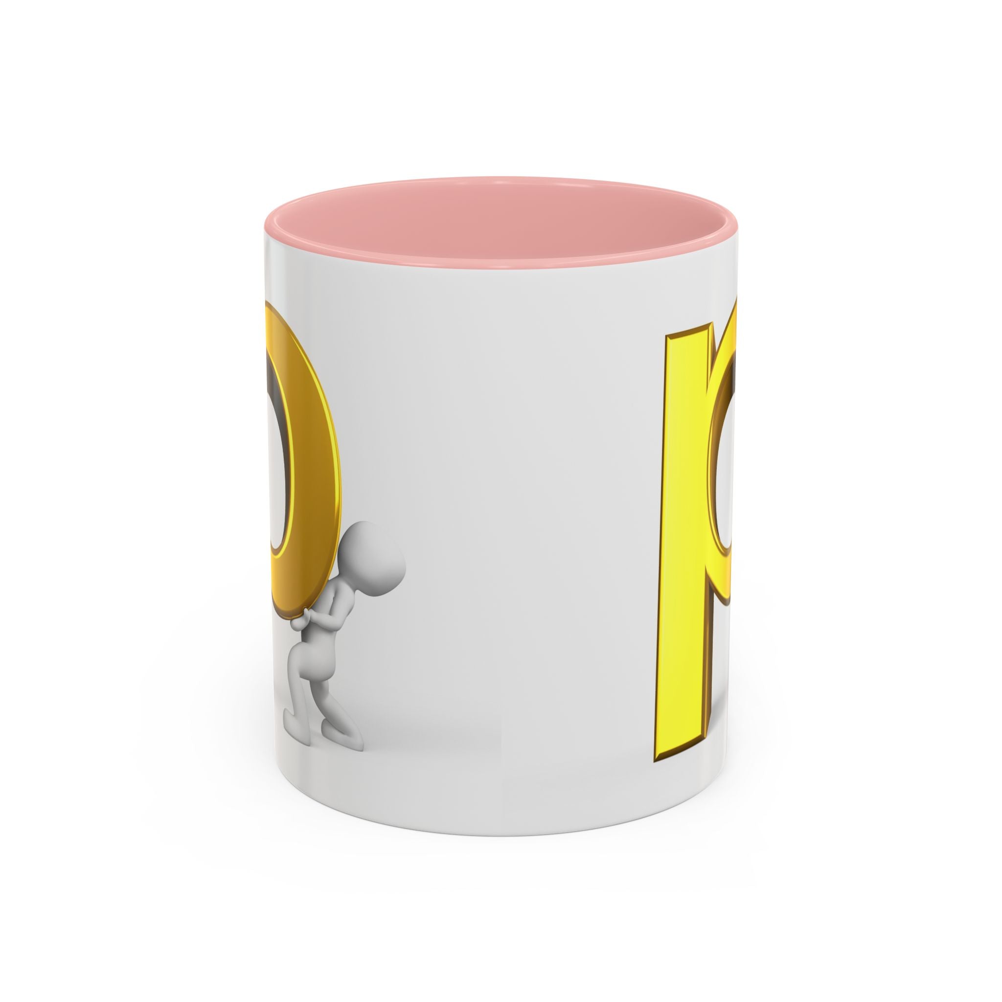 Tasse à café 3D lettre P | Tasse à anse colorée 325 ml ou 443 ml