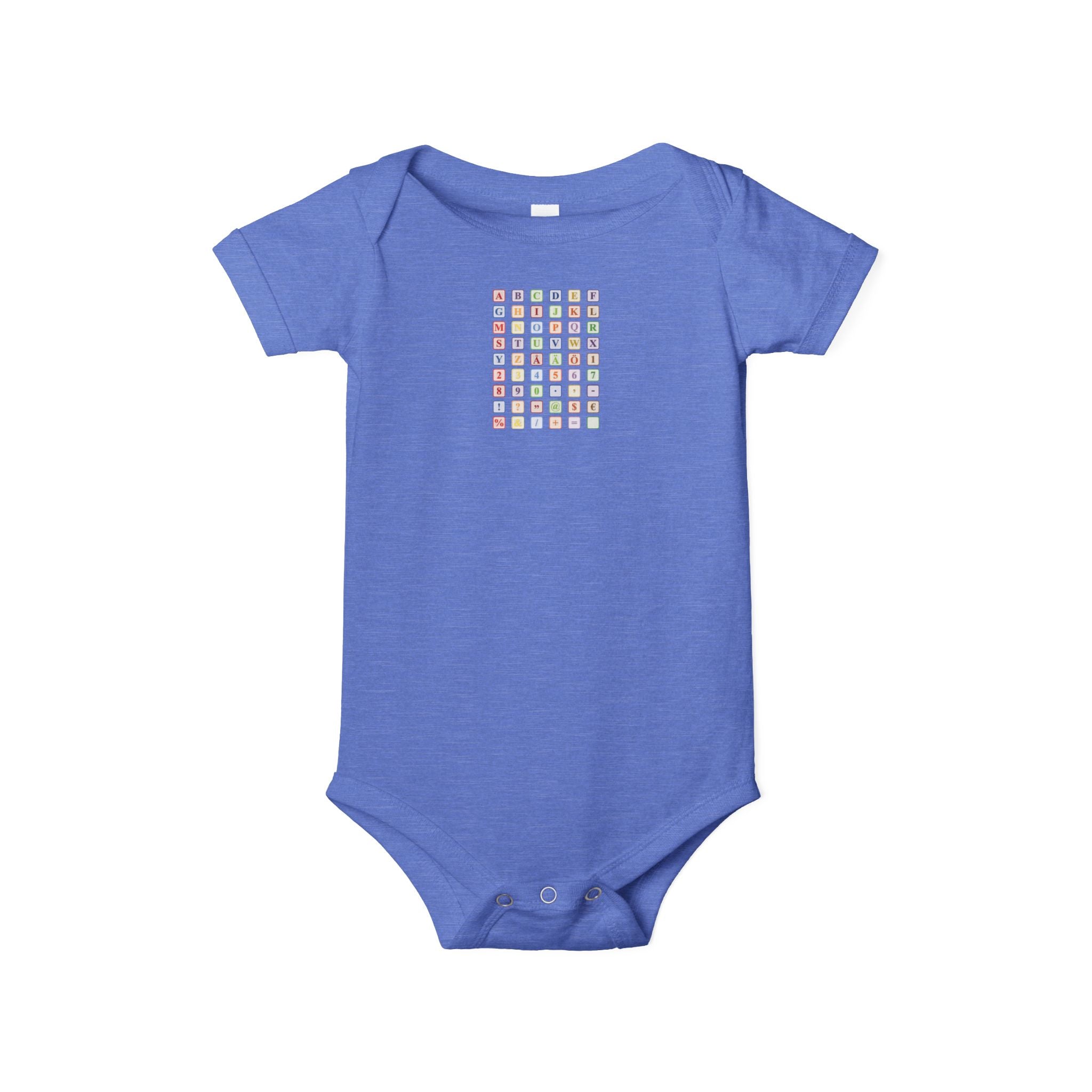 Barboteuse bébé à grille alphabétique colorée