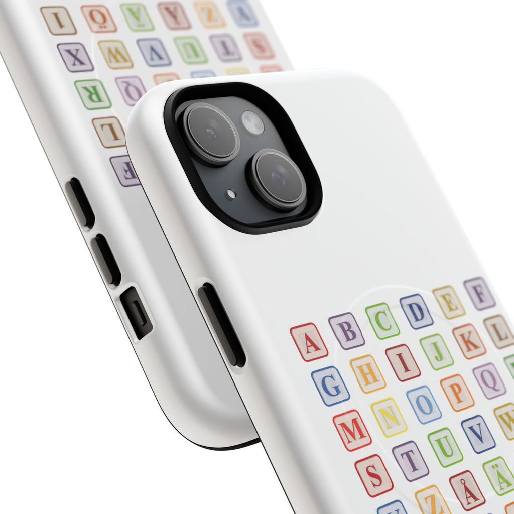 Alphabet Blocks Phone Case | Magnetic Tough Case, Colorful Letter Grid